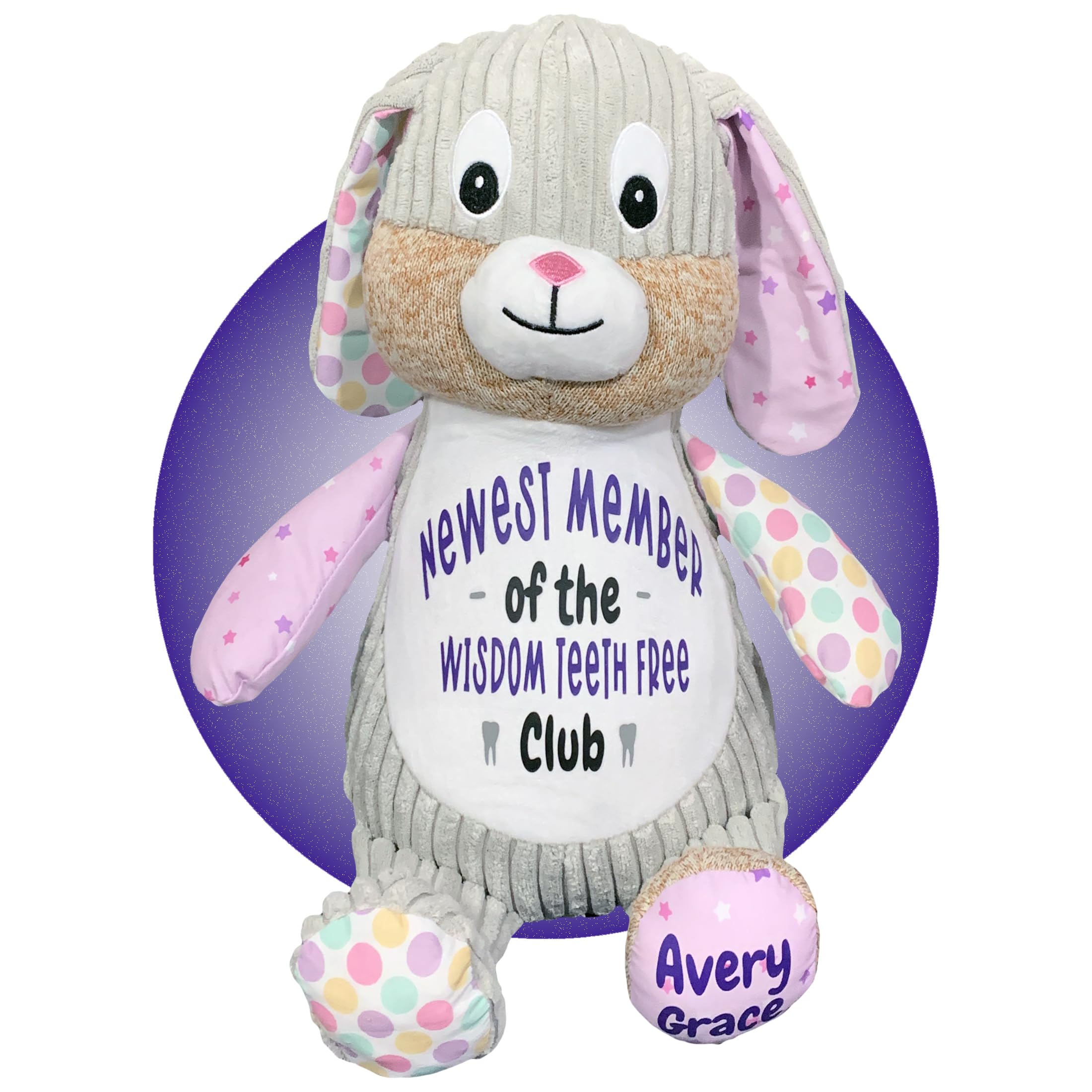 Personalized Wisdom Teeth Removal Recovery Gift Basket - Get Well Soon Care Package for Post-Surgery Comfort - Violet Bunny Design by Kikilishop | Perfect for Friends & Family After Dental Surgery