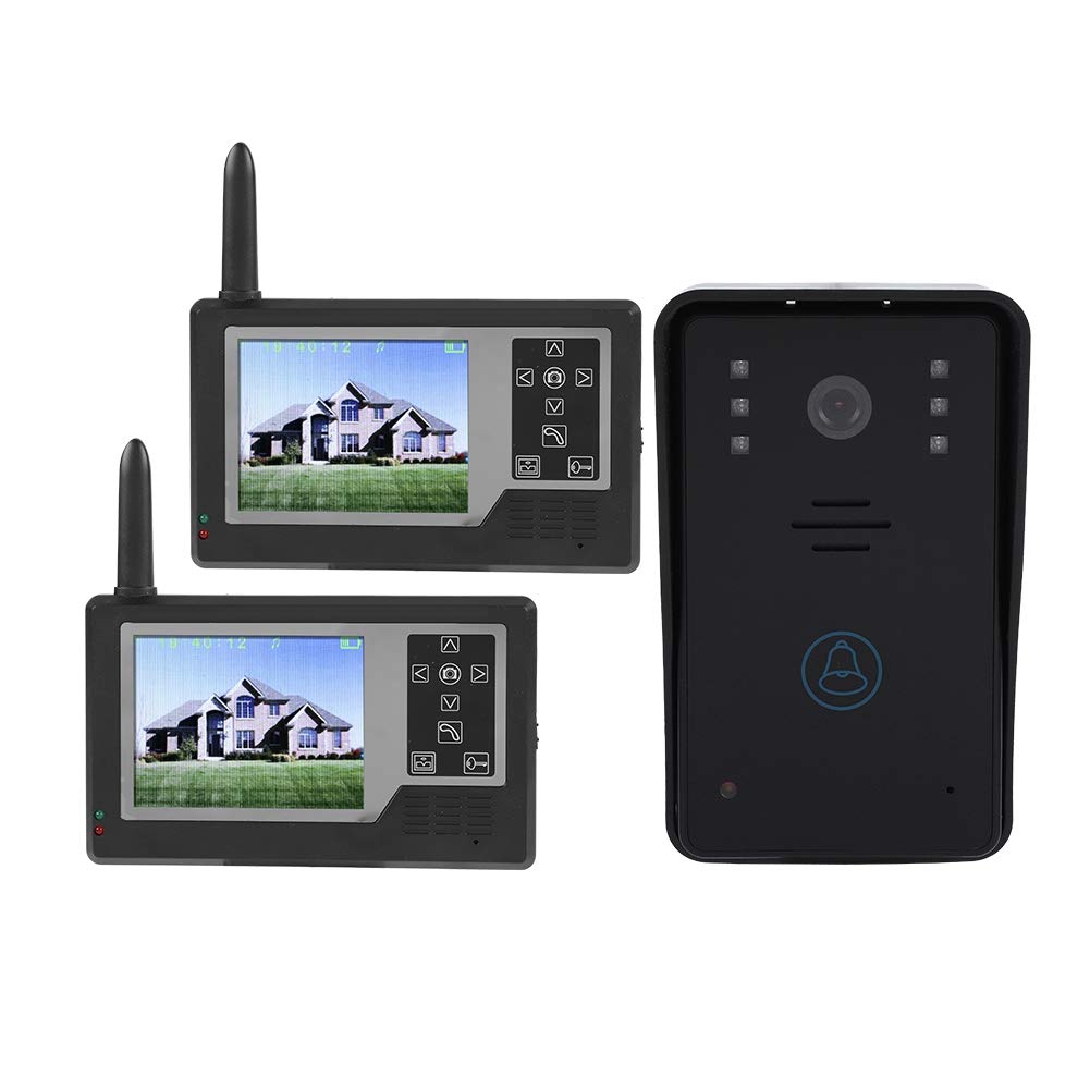 **3.5in TFT Wireless Video Doorbell Kit - Adjustable Brightness & Volume, 1 Outdoor Waterproof Camera + 2 Indoor Monitors for Home Security (Ideal for Apartments, Houses & Offices)**