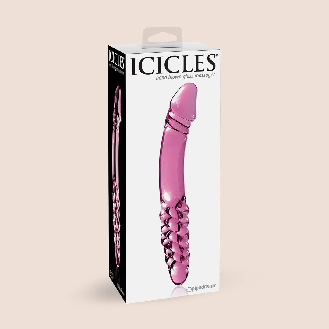 Icicles No. 57 Glass Dildo - Premium Handmade Glass Adult Toy for Women & Couples - Perfect for Sensual Play, Temperature Play & G-Spot Stimulation