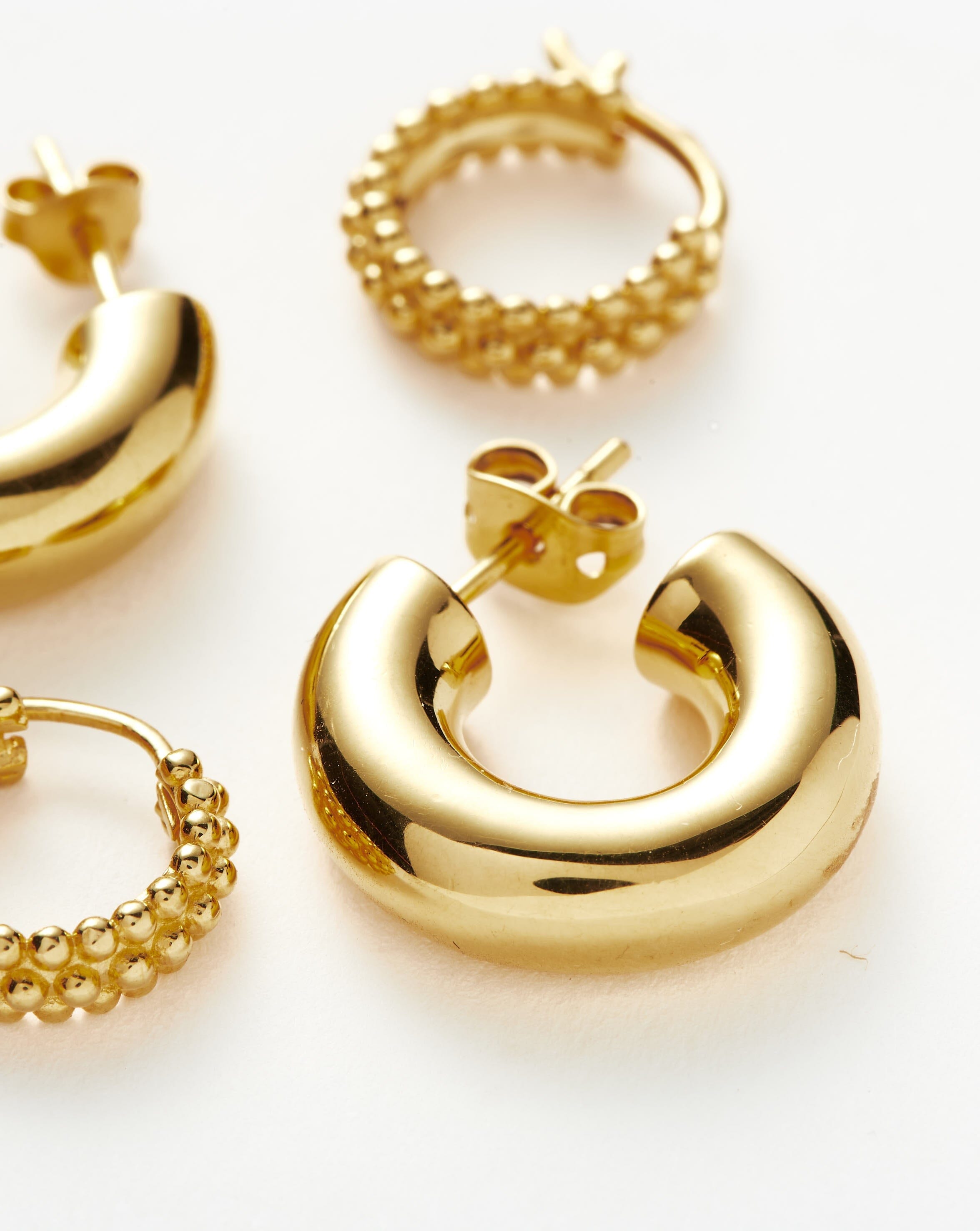 Chubby & Baya 18k Gold Vermeil Hoop Earrings Set - Elegant Dangle Hoops for Women, Perfect for Everyday Wear, Parties & Special Occasions