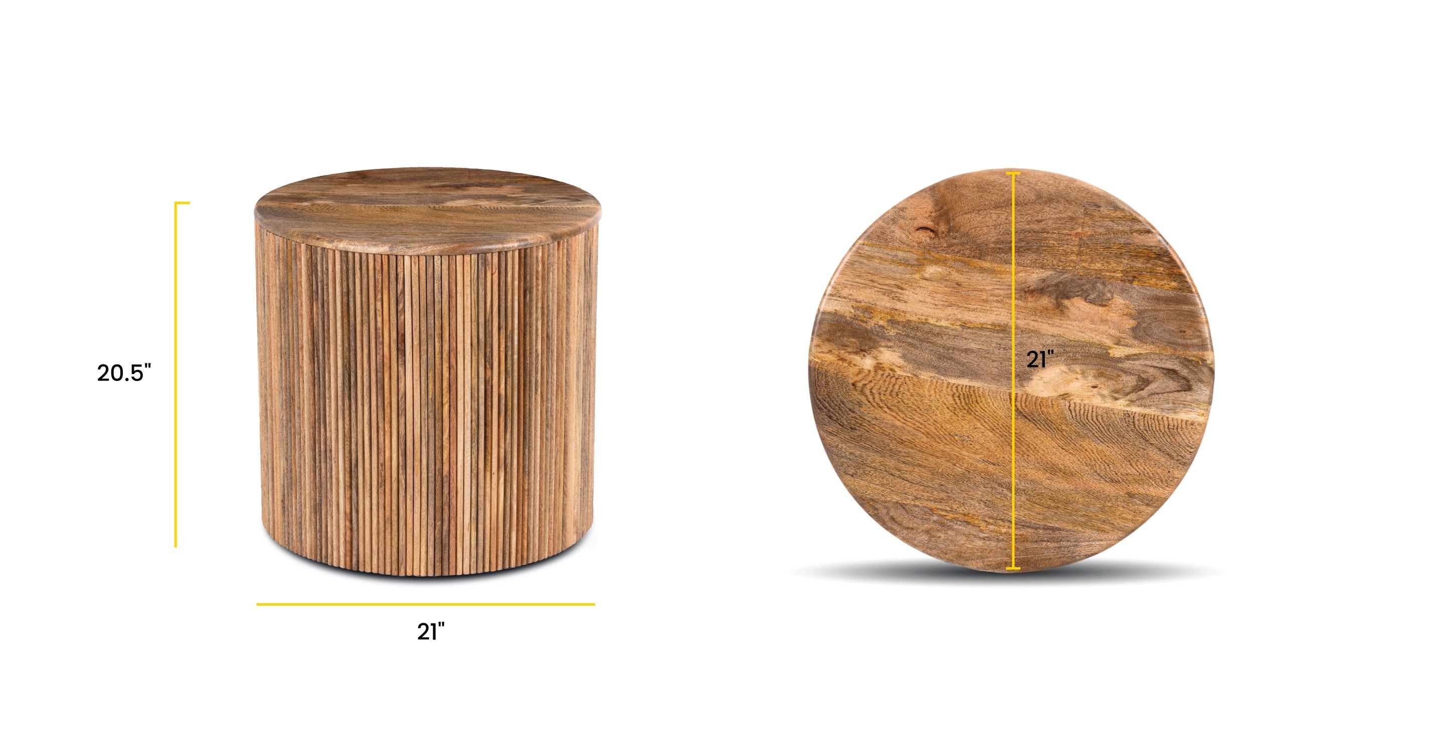 Deja Round Side Table with Storage Shelf - Modern End Table for Living Room, Bedroom & Office - Small Space-Saving Furniture with Hidden Storage Compartment