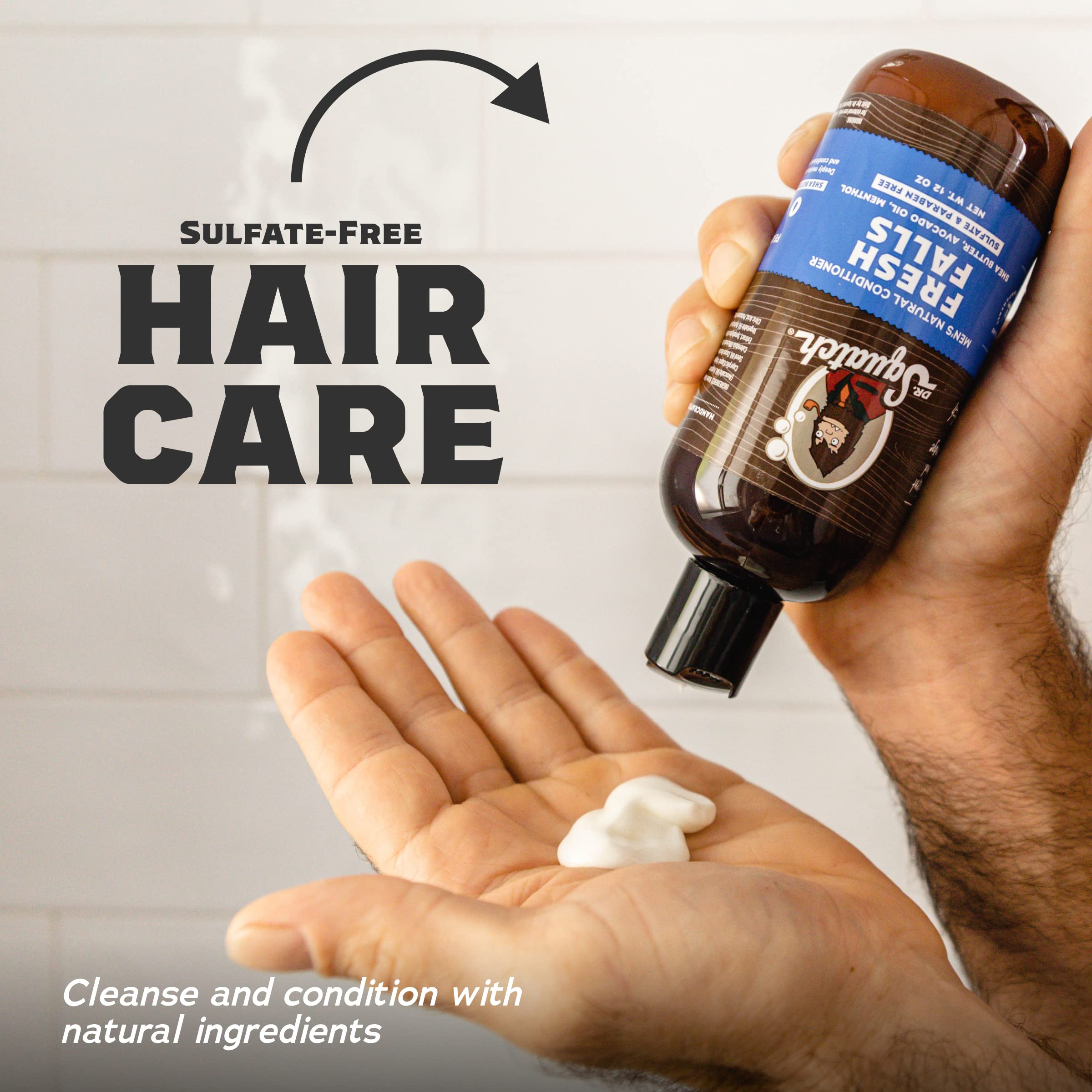 Dr. Squatch Citrus & Cypress Men's Shampoo & Conditioner Set - Natural Hair Care for Thicker, Healthier Hair | Sulfate-Free & Vegan Formula for Daily Use at Home or Gym