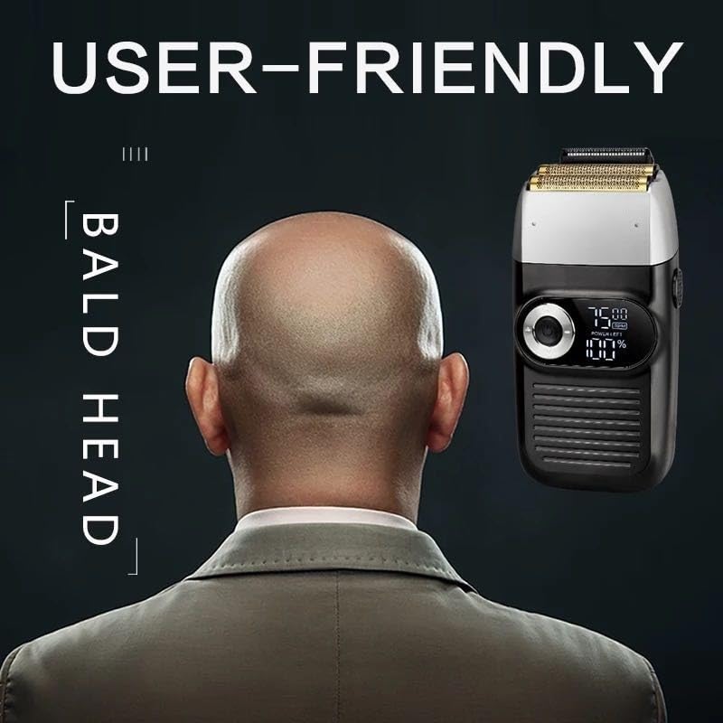 Best Rechargeable Cordless Electric Razor for Men - LCD Display Double Blade Shaver with Facial Hair Trimmer & Travel Scissors | Perfect for Home Use, Travel Grooming & Quick Touch-Ups