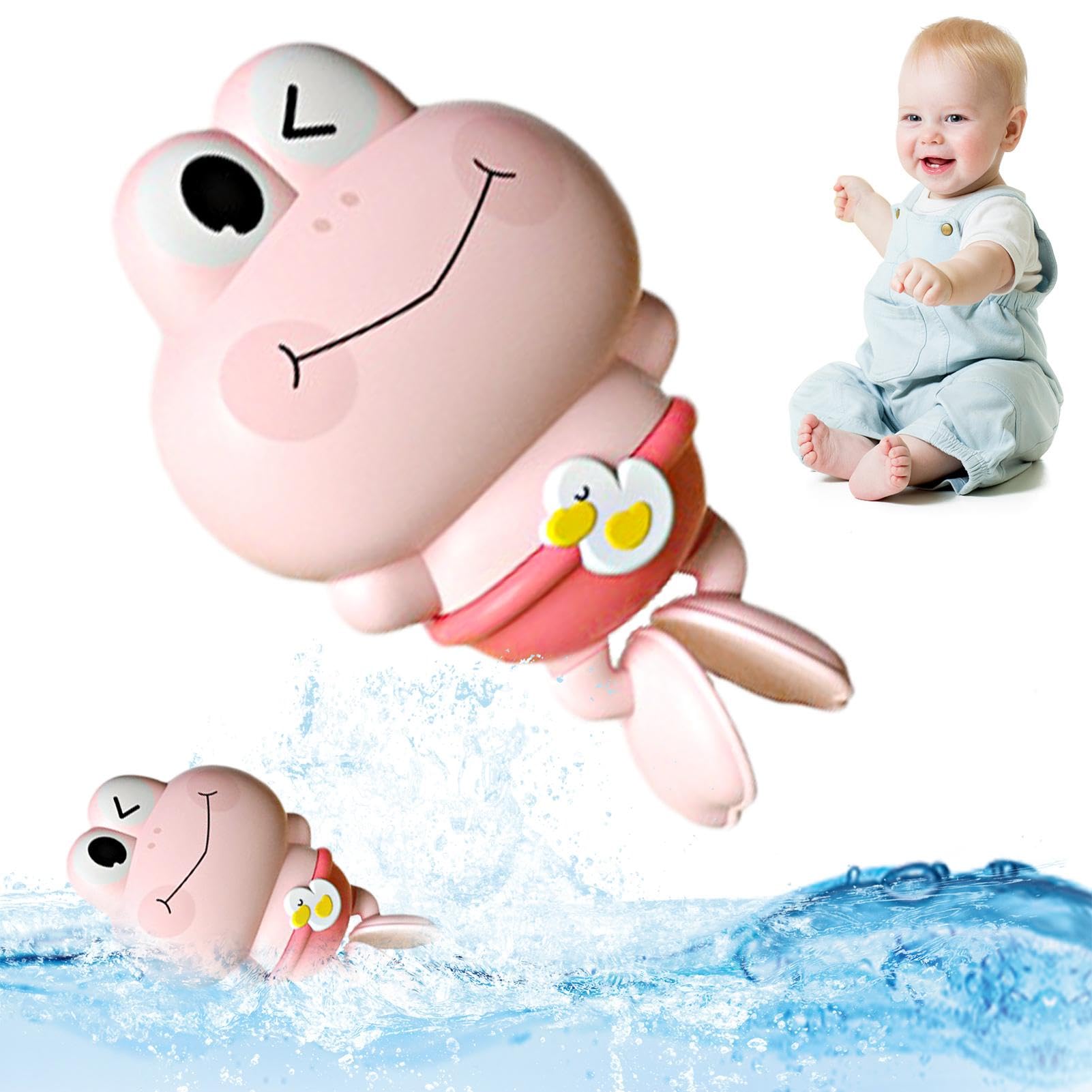 Funuy Floating Wind-Up Bath Toys for Toddlers - Creative Little Frog Shape, Waterproof Bathroom & Pool Toys for Kids - Perfect for Bathtime Fun, Swimming Lessons & Sensory Play