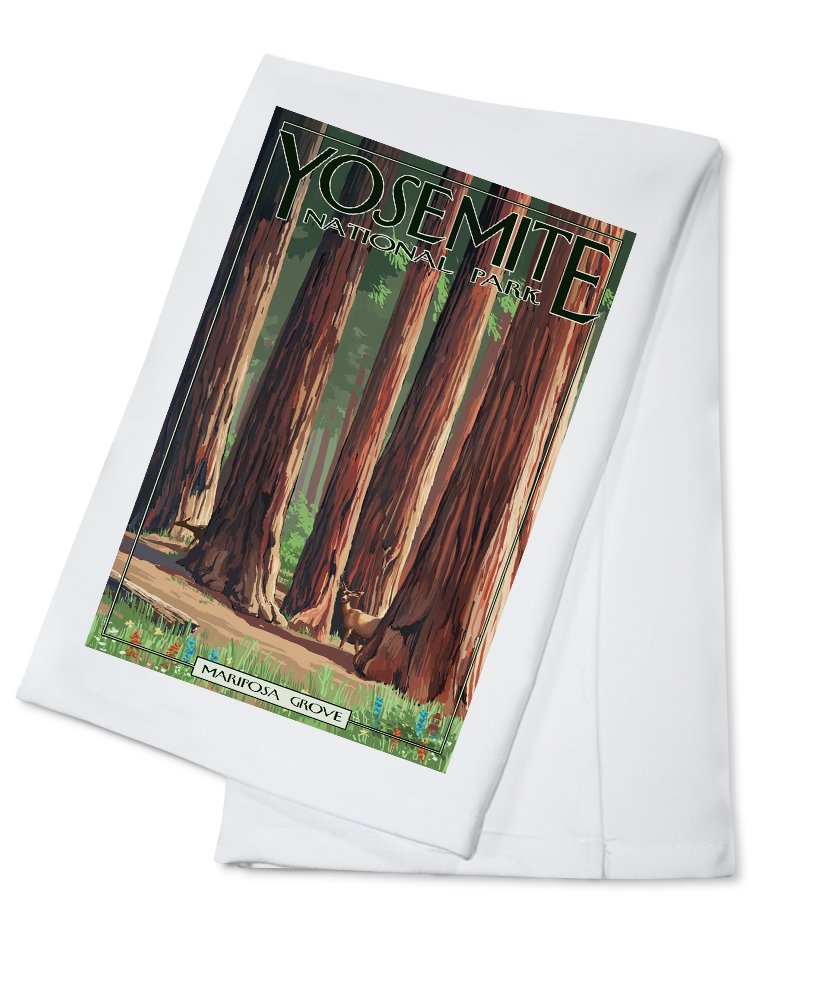 Yosemite National Park California Mariposa Grove 100% Cotton Tea Towel - Decorative Hand Towel for Kitchen & Home Decor - Perfect for Gifts, Camping & Cabin Accessories