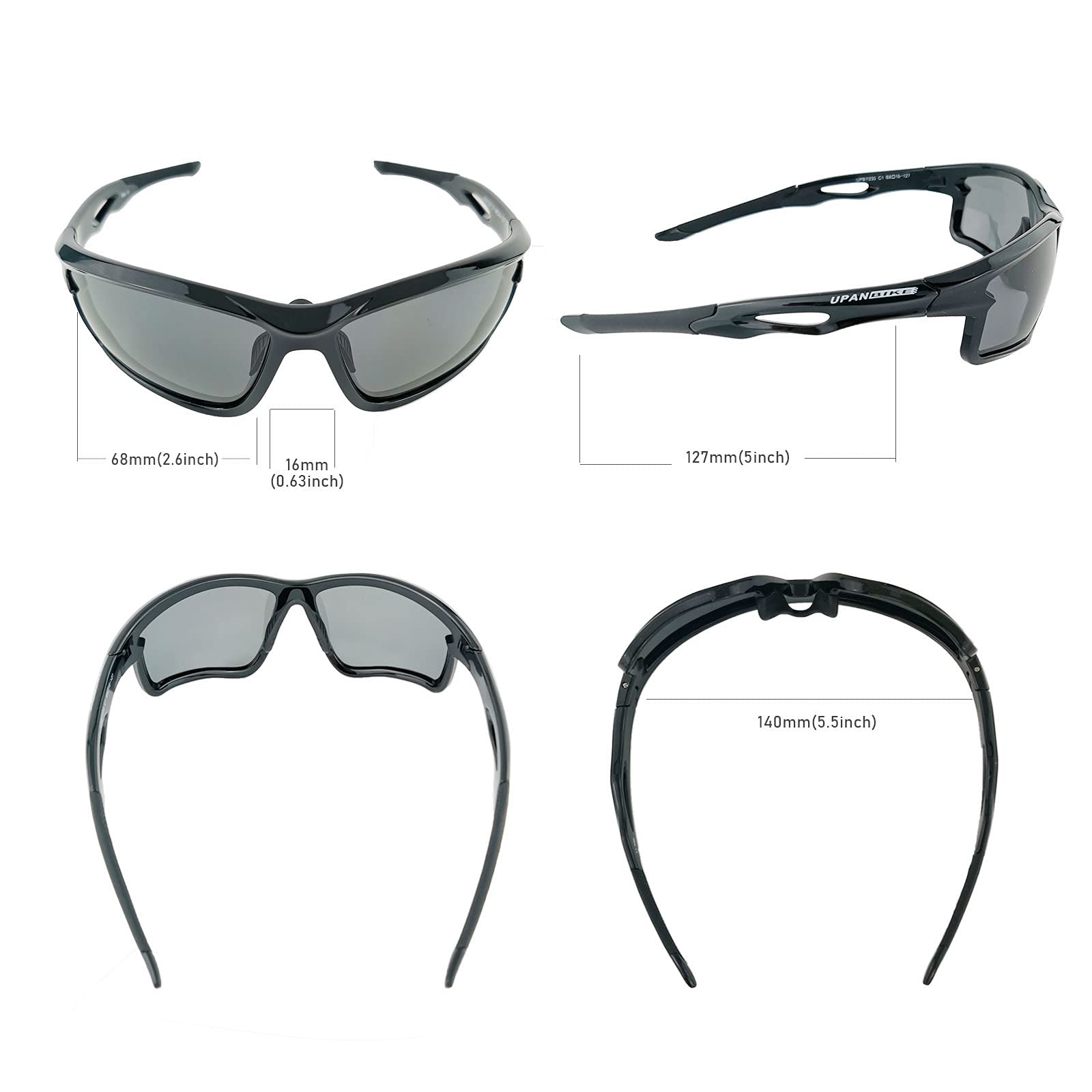 UPANBIKE Polarized Cycling Sunglasses for Men & Women - UV400 Protection, TR90 Unbreakable Frame, Lightweight Sports Sunglasses for Running, Cycling & Outdoor Activities