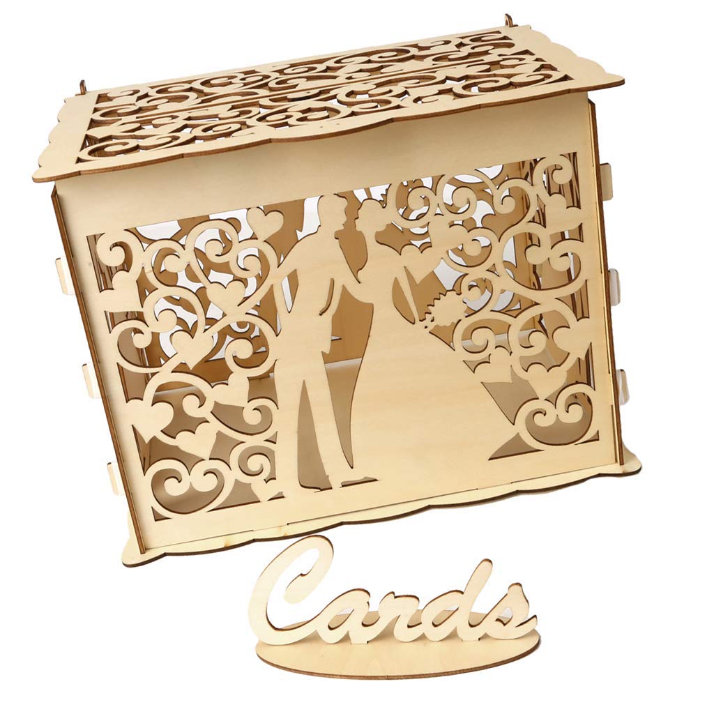 Taotenish Wedding Card Box with Lock - Elegant Greeting Card Holder for Wedding, Birthday & Party Gifts | Perfect for Reception, Bridal Shower & Anniversary Celebrations
