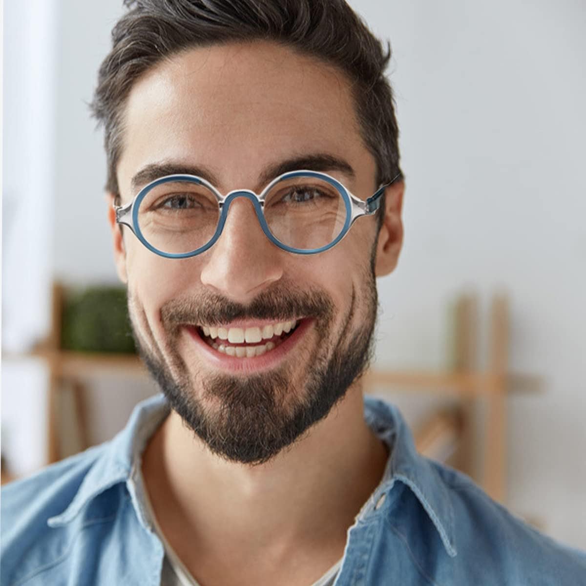 Blue Light Blocking Reading Glasses for Women & Men - Retro Round Computer Glasses 2 Pack with Spring Hinge (1.75 Strength) - Perfect for Office Work, Screen Time & Book Reading
