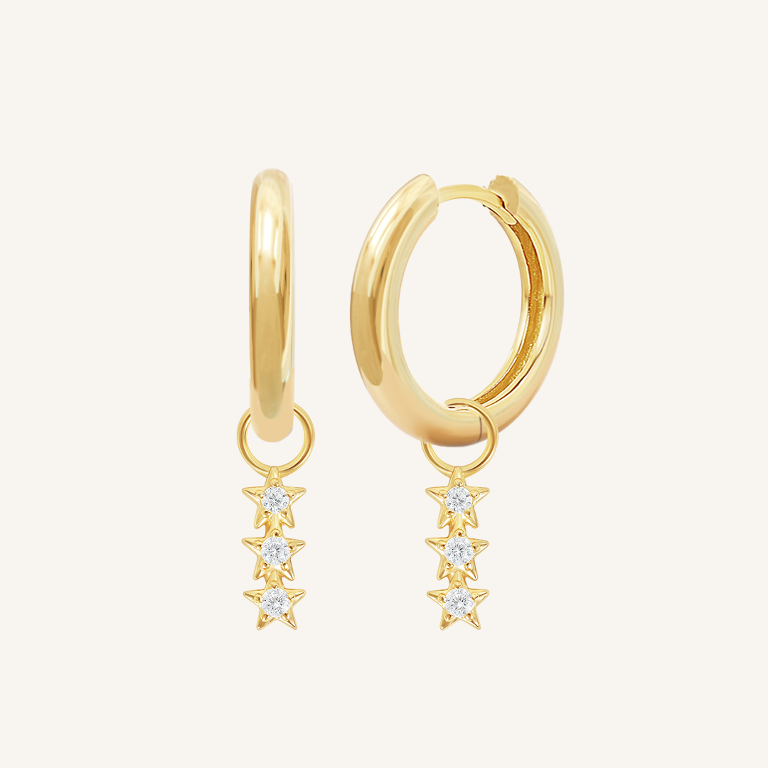 Constellation Charm Hoop Earrings - Zodiac Star Sign Jewelry for Women - Perfect for Gifts, Daily Wear & Special Occasions