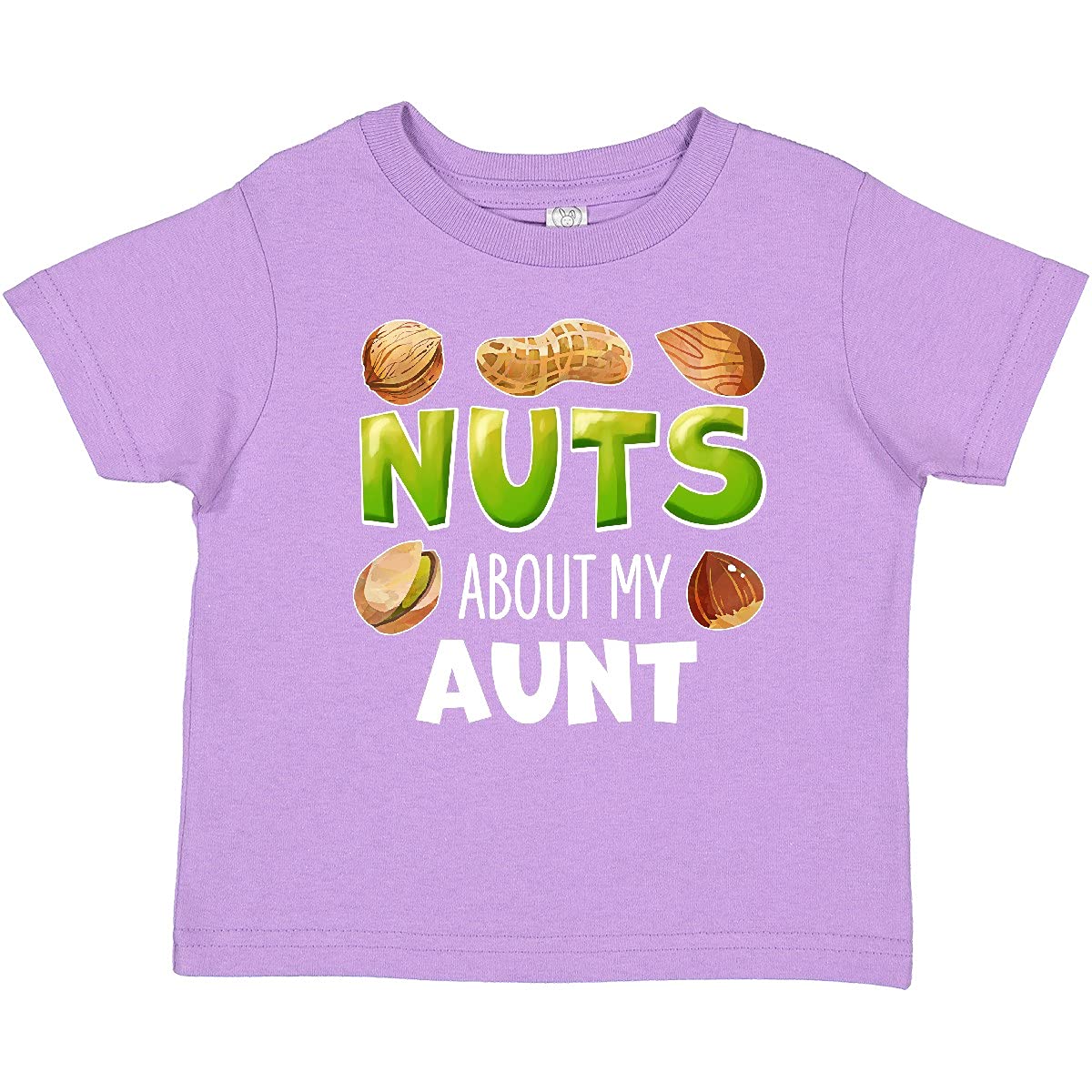Inktastic 'Nuts About My Aunt' Peanut, Almond, Pistachio Baby T-Shirt - Cute & Funny Auntie Gift for Birthdays & Family Gatherings