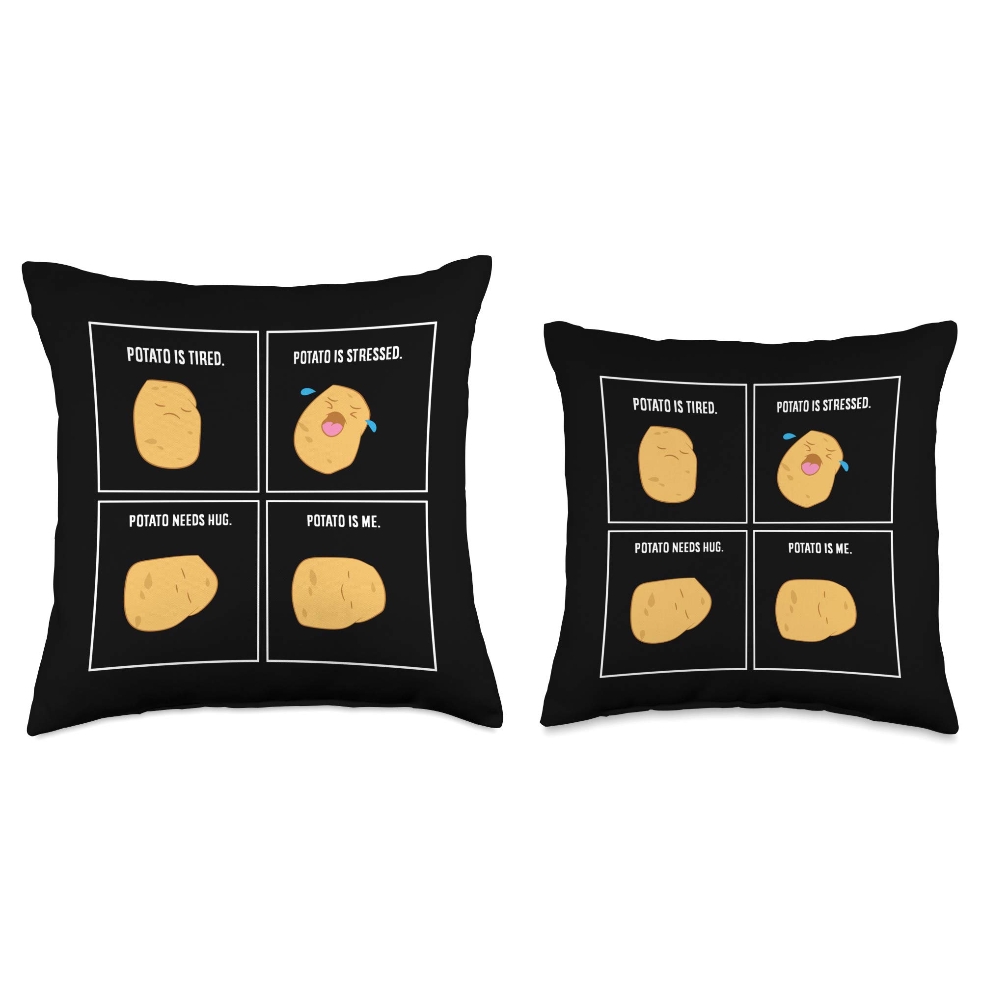 Funny Potato Meme Throw Pillow - 'I'm A Potato' Vegetarian Vegetable Cushion Cover - Perfect for Home Decor, Gag Gifts, and Office Humor