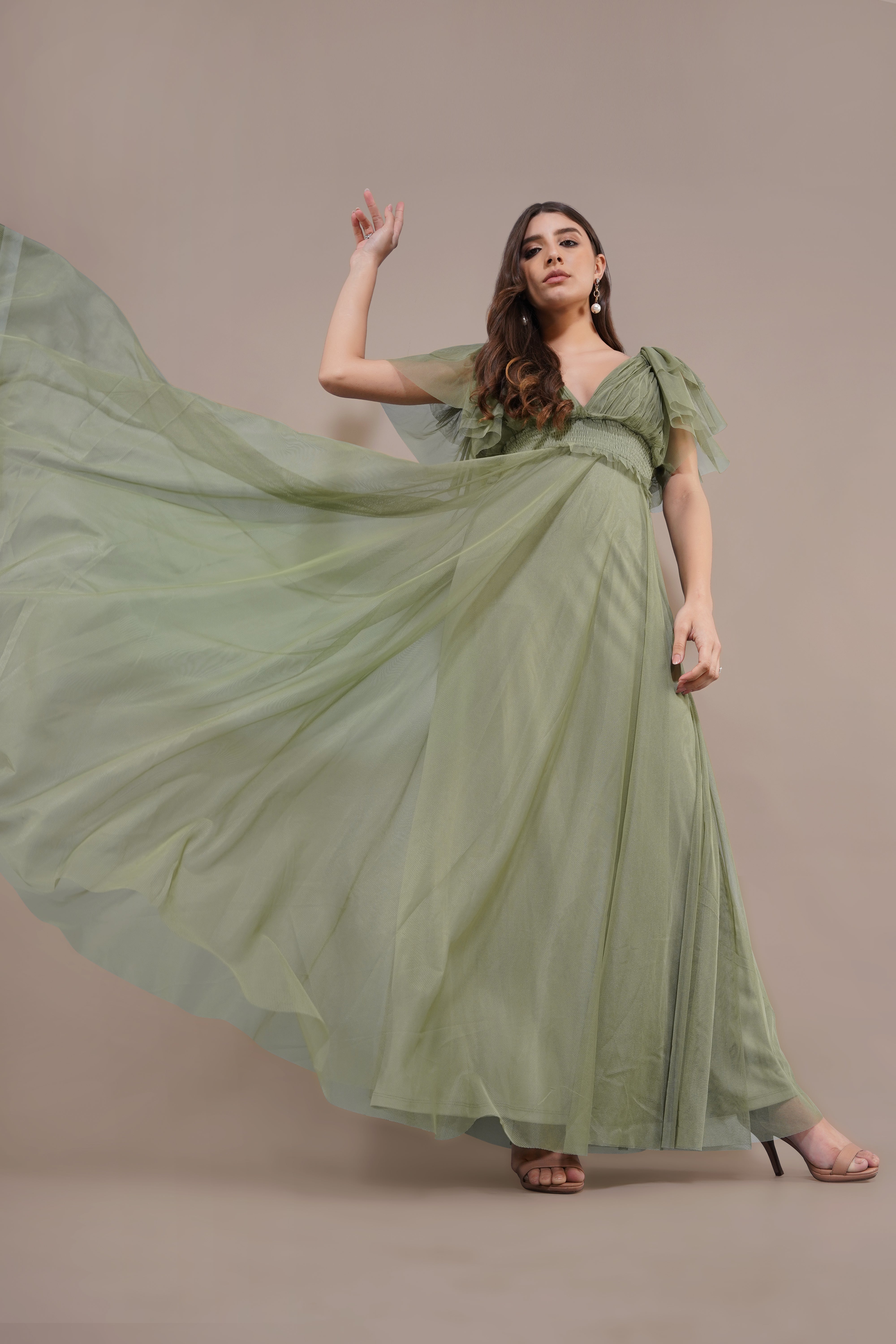 Shelby Maxi Dress in Soft Olive - Flowy Long Summer Dress for Women, Boho Chic Style, Perfect for Beach Vacations, Parties & Casual Outings