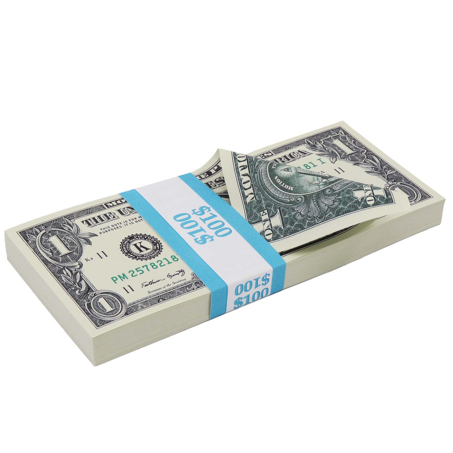 $100 Full Print New Series Stack - Genuine US Currency for Collectors, Gifts & Display - Perfect for Souvenirs, Framing & Educational Use