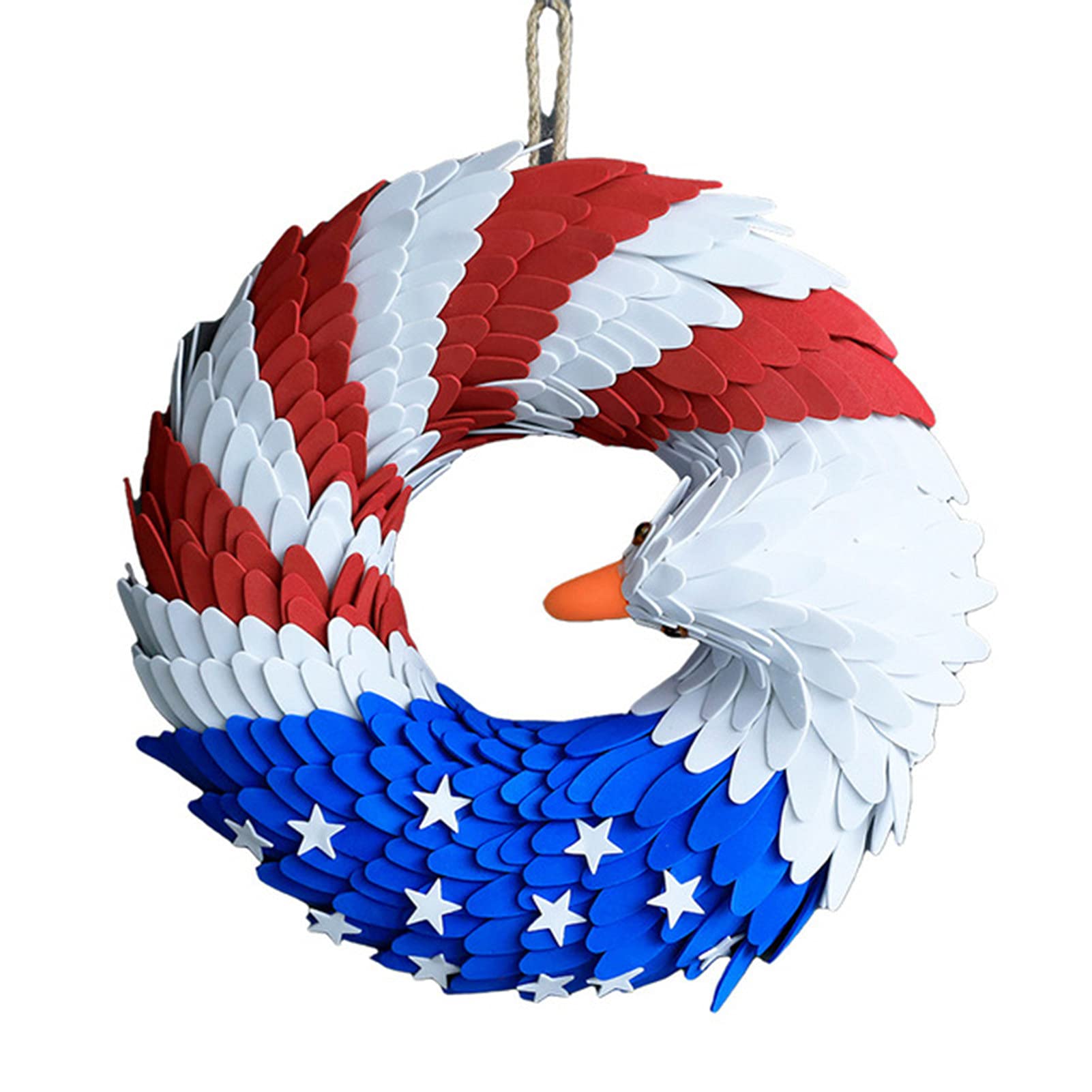NUZYZ Patriotic Eagle Shape Wreath - Easy Clean Bright Colors Independence Day Front Door Hanging Decor for Christmas, Thanksgiving & Fall | Perfect for Home, Office & Holiday Celebrations