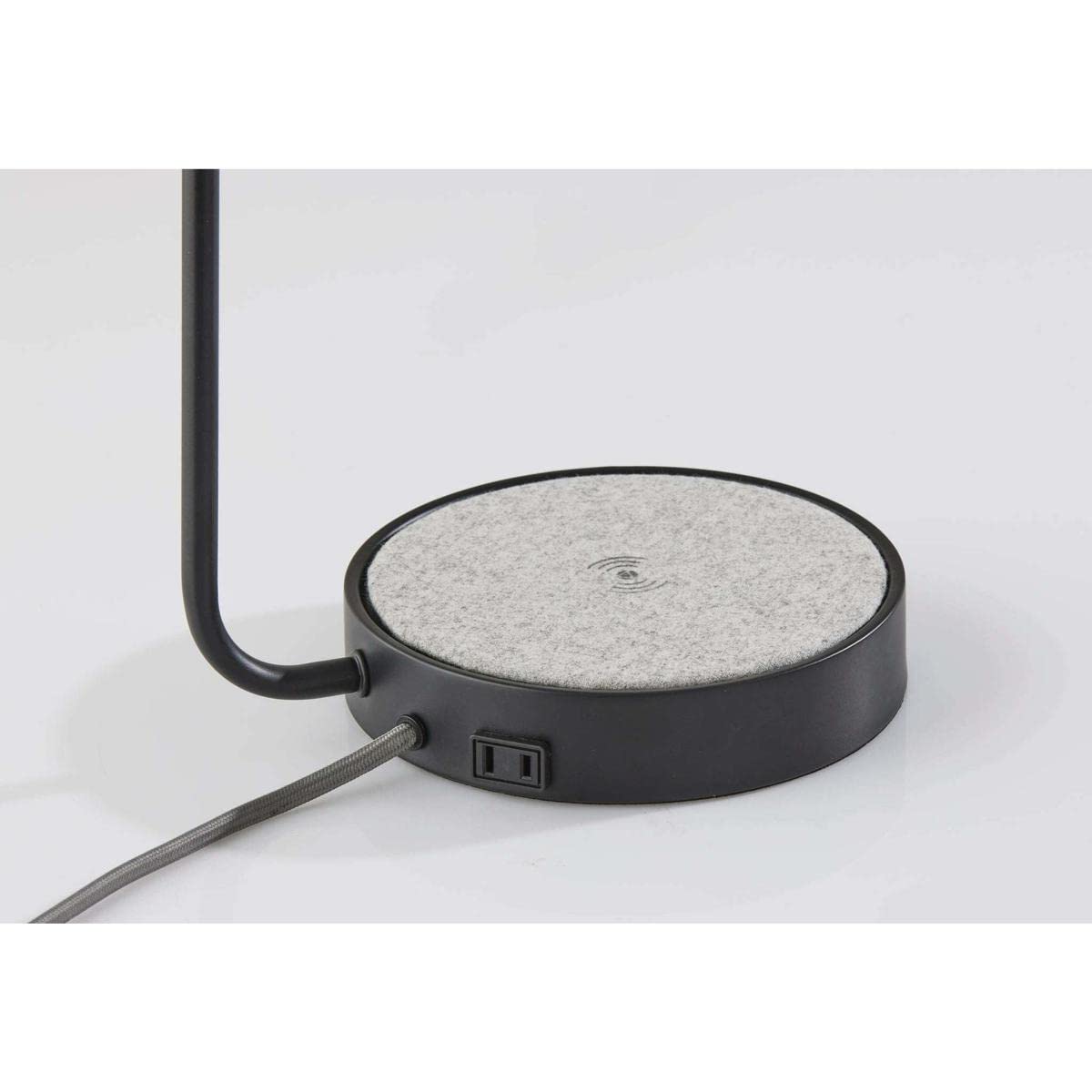 ADESSO Brooks AdessoCharge Wireless Charging Desk Lamp with USB Port - Modern LED Task Light for Home Office, Bedroom Nightstand & Study Desk (Black)