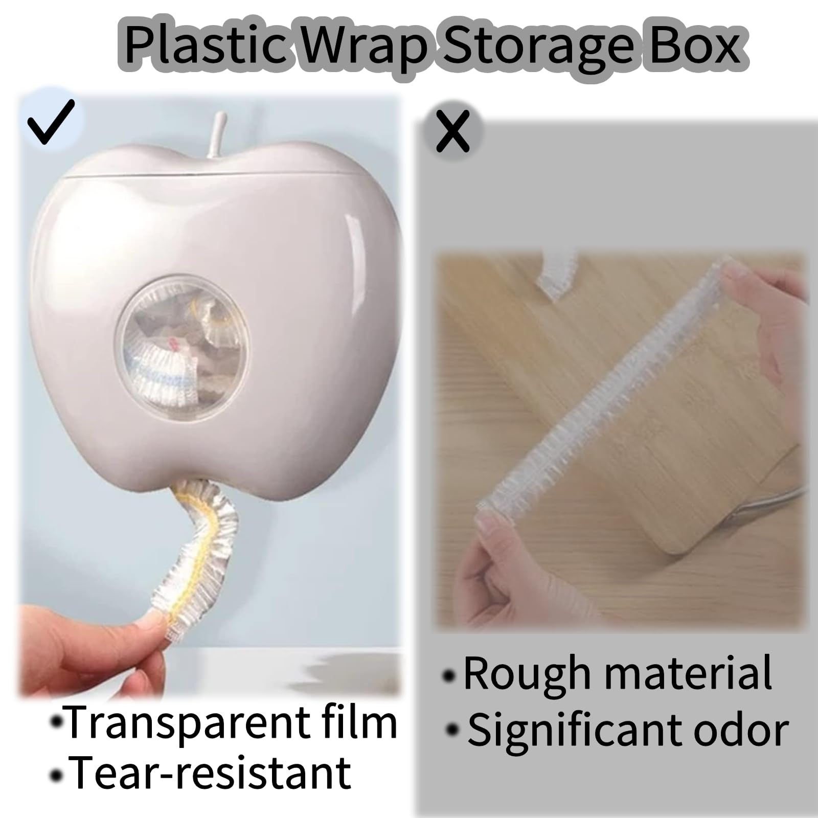 Wall-Mounted Plastic Wrap Storage Box - Punch-Free Removable Cling Film Organizer with Thickened Design for Kitchen & Bathroom (100Pcs) - Perfect for Storing Plastic Wrap, Aluminum Foil, and Wax Paper - Ideal for Pantry Organization and Space Saving