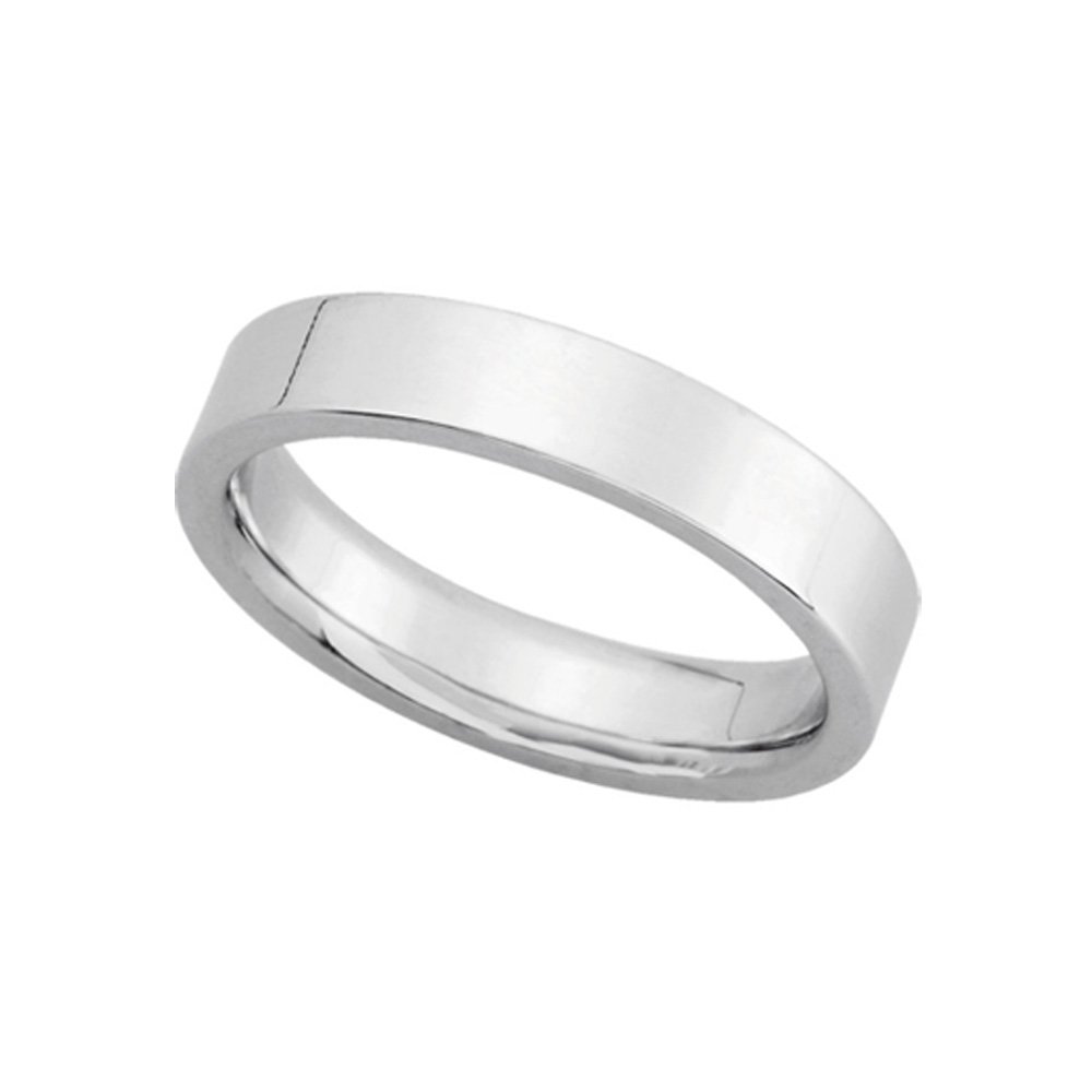Platinum Wedding Band 4mm Flat Comfort Fit for Men & Women