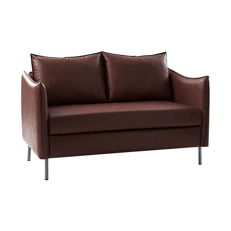 Modern Industrial Loveseat with PU Leather - Stylish Small Sofa for Living Room, Office or Lounge - Comfortable Two-Seater Couch for Home Decor