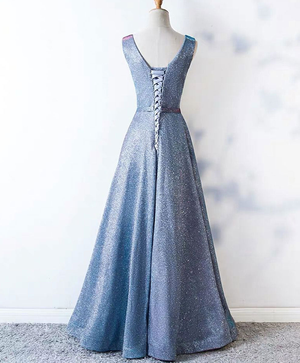 Elegant Blue Sequin Long Prom Dress for Women - Stunning Formal Gown for Homecoming, Evening Parties & Special Occasions