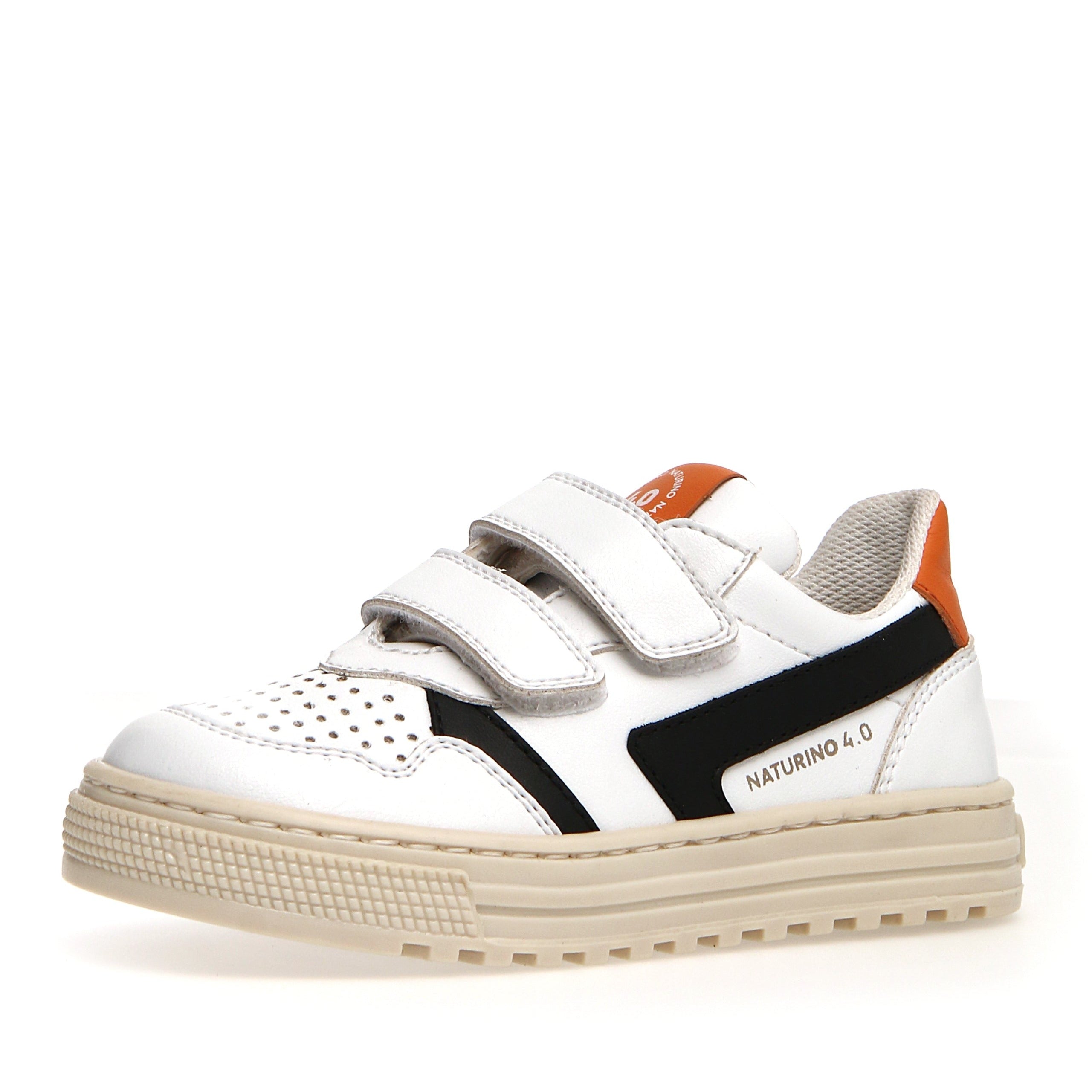 Naturino Ceonia Sneakers for Girls & Boys - White, Black, Orange | Comfortable Kids Shoes for School, Play & Everyday Wear