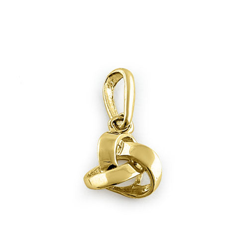 14K Solid Yellow Gold Love Knot Pendant Necklace for Women - Elegant Jewelry Gift for Valentine's Day, Anniversary & Special Occasions