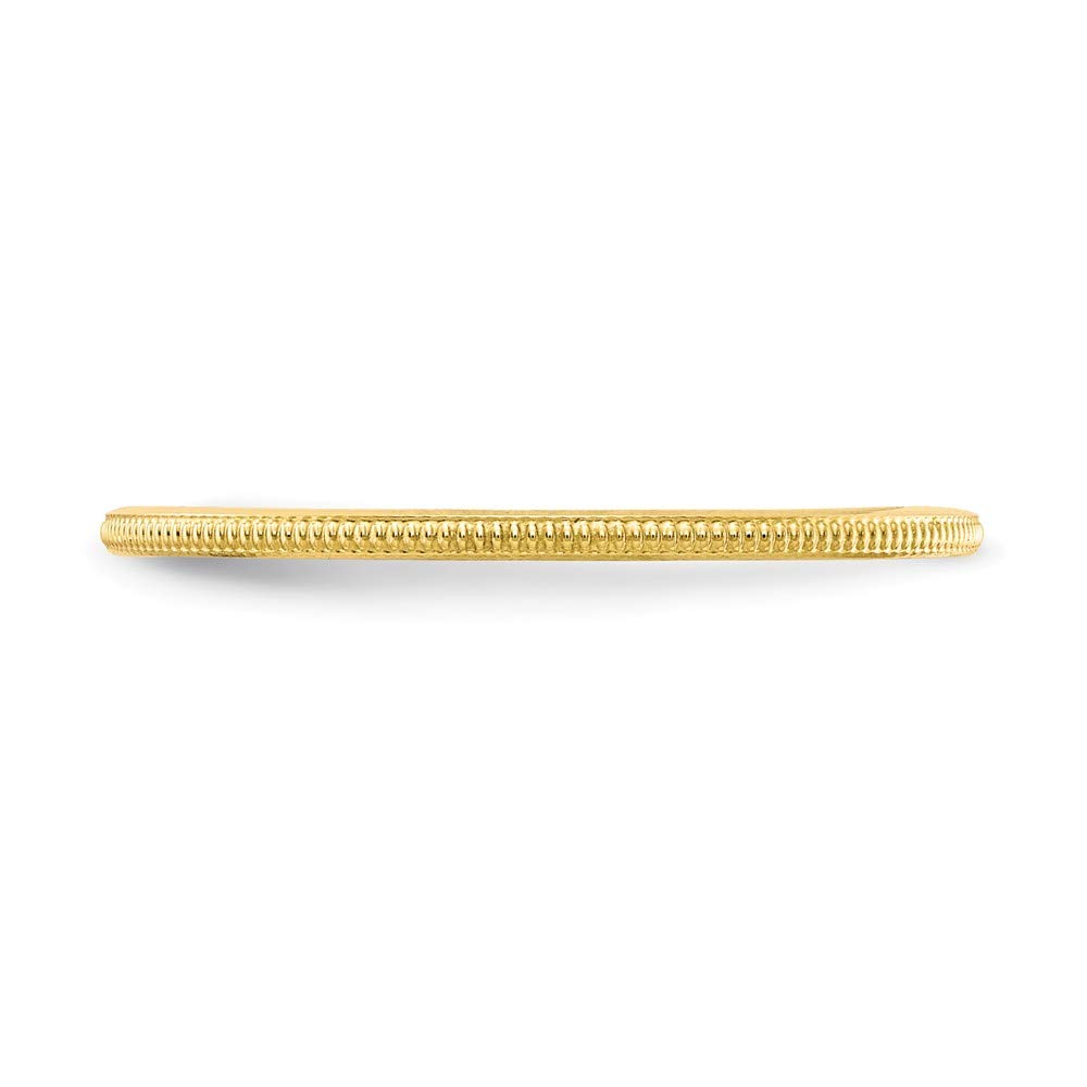 10K Yellow Gold, White Gold, or Rose Gold 1.2mm Milgrain Stackable Wedding Band Ring for Women - Elegant Jewelry for Bridal, Anniversary, and Everyday Wear | Jewels By Lux