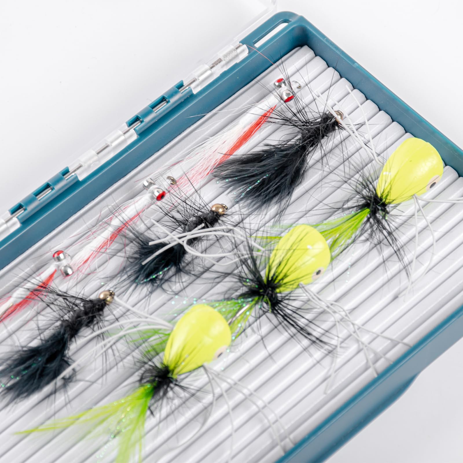 2-Piece Magnetic Fly Fishing Box with Clear PC Lid - Secure Lock Ridge Foam for Nymphs & Streamers - Perfect for Trout Fishing and Outdoor Stream Adventures