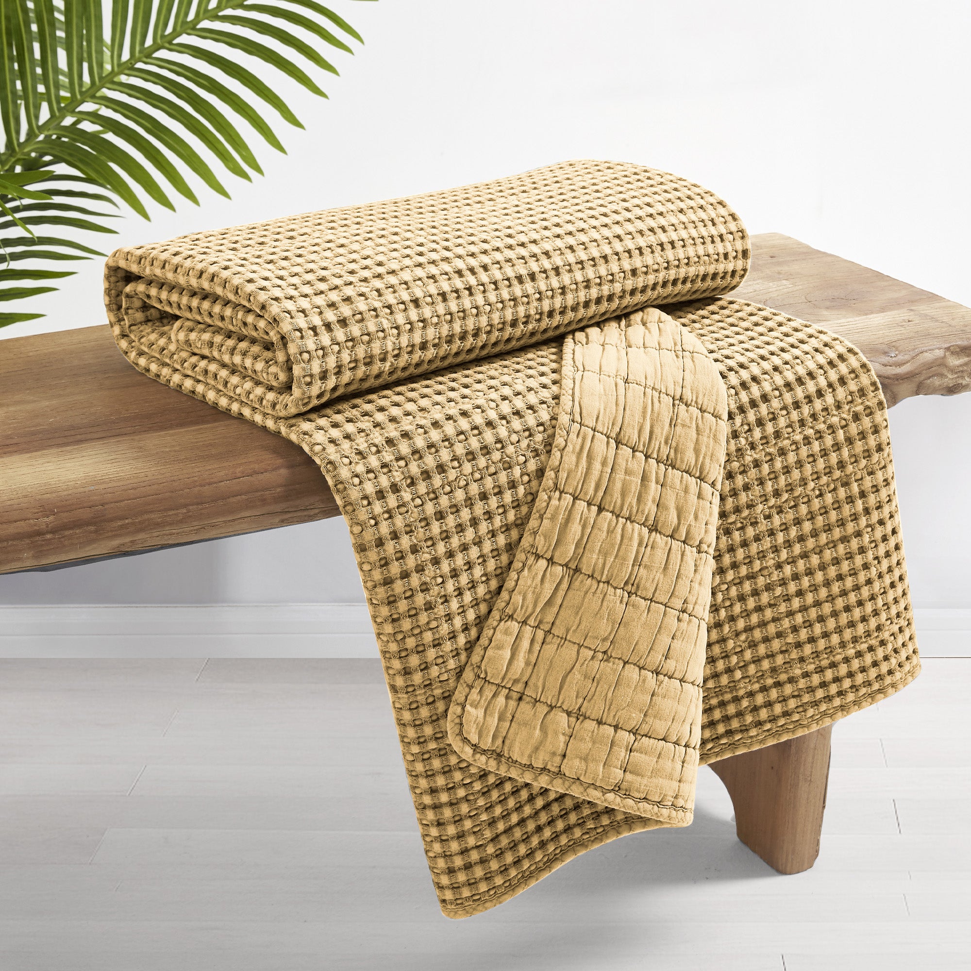 Soft Mills Waffle Quilted Throw Blanket - Cozy & Warm Bedding for Couch, Sofa, and Bed - Perfect for Winter Nights, Movie Time & Home Decor