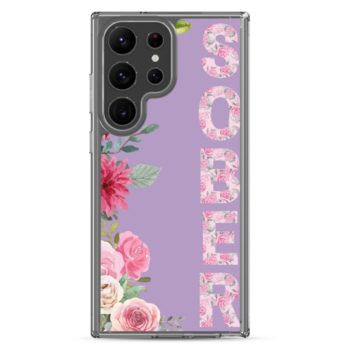 SOBER Rose Gold Chinoiserie Floral Samsung Phone Case - Clear Protective Cover for Galaxy S23/S22/S21 - Stylish & Durable for Everyday Use