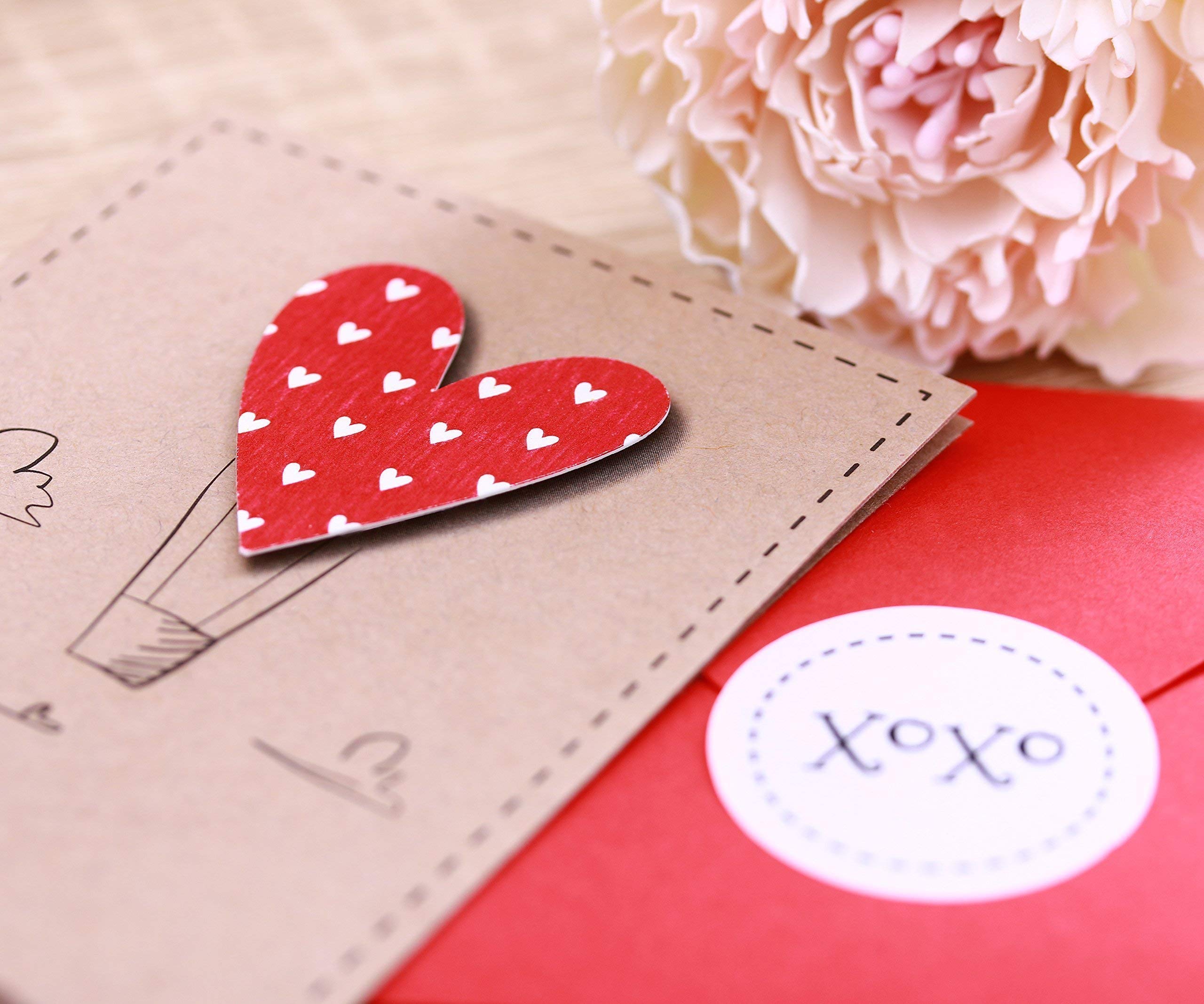 Valentine's Day Cards for Kids - 12 Pack Classroom Valentine Cards with Red Heart Balloons, Envelopes & Stickers - Perfect for School Exchanges, Class Parties & Friendship Celebrations