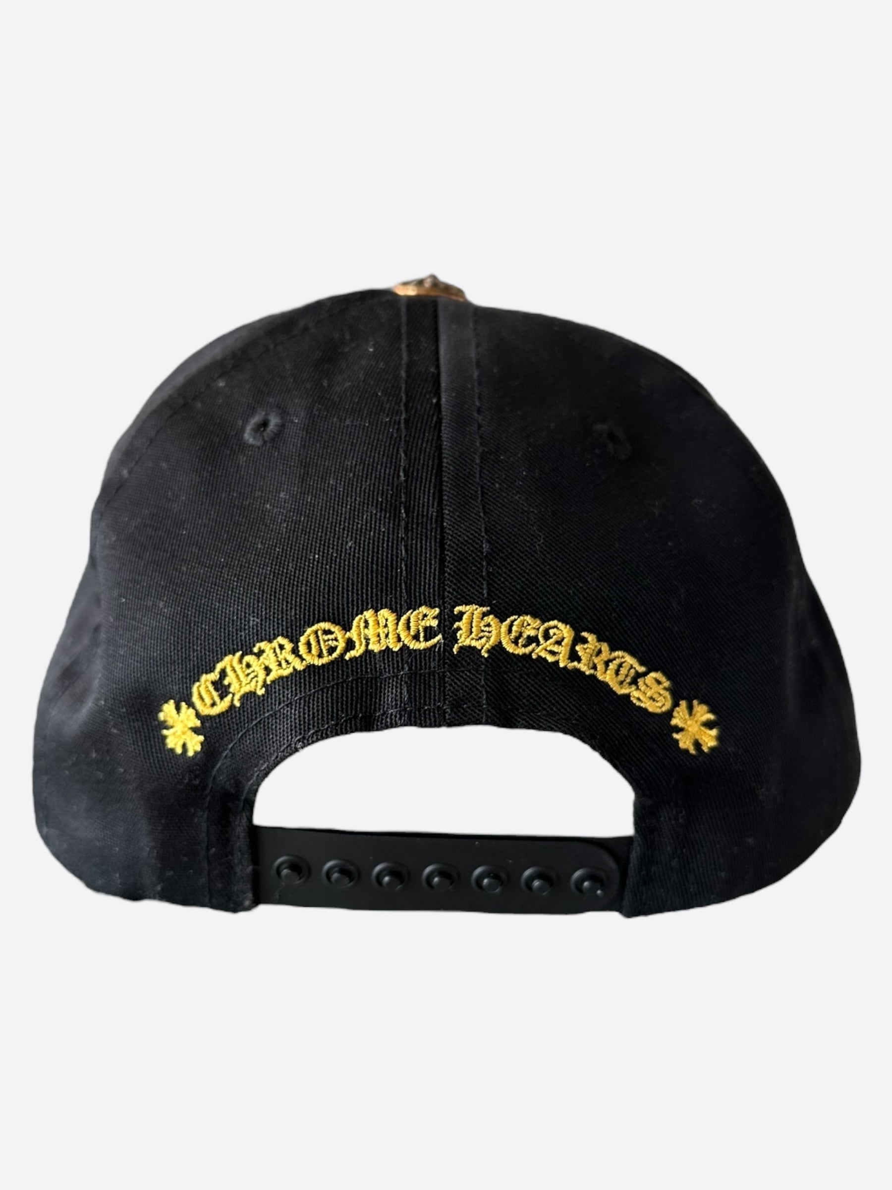 Chrome Hearts Black & Gold CH Logo Hat - Stylish Luxury Baseball Cap for Men & Women - Perfect for Streetwear, Fashion & Everyday Wear
