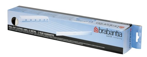 Brabantia Retractable Indoor Washing Line - White | Space-Saving Clothes Drying Rack for Small Apartments, Laundry Rooms & Balconies
