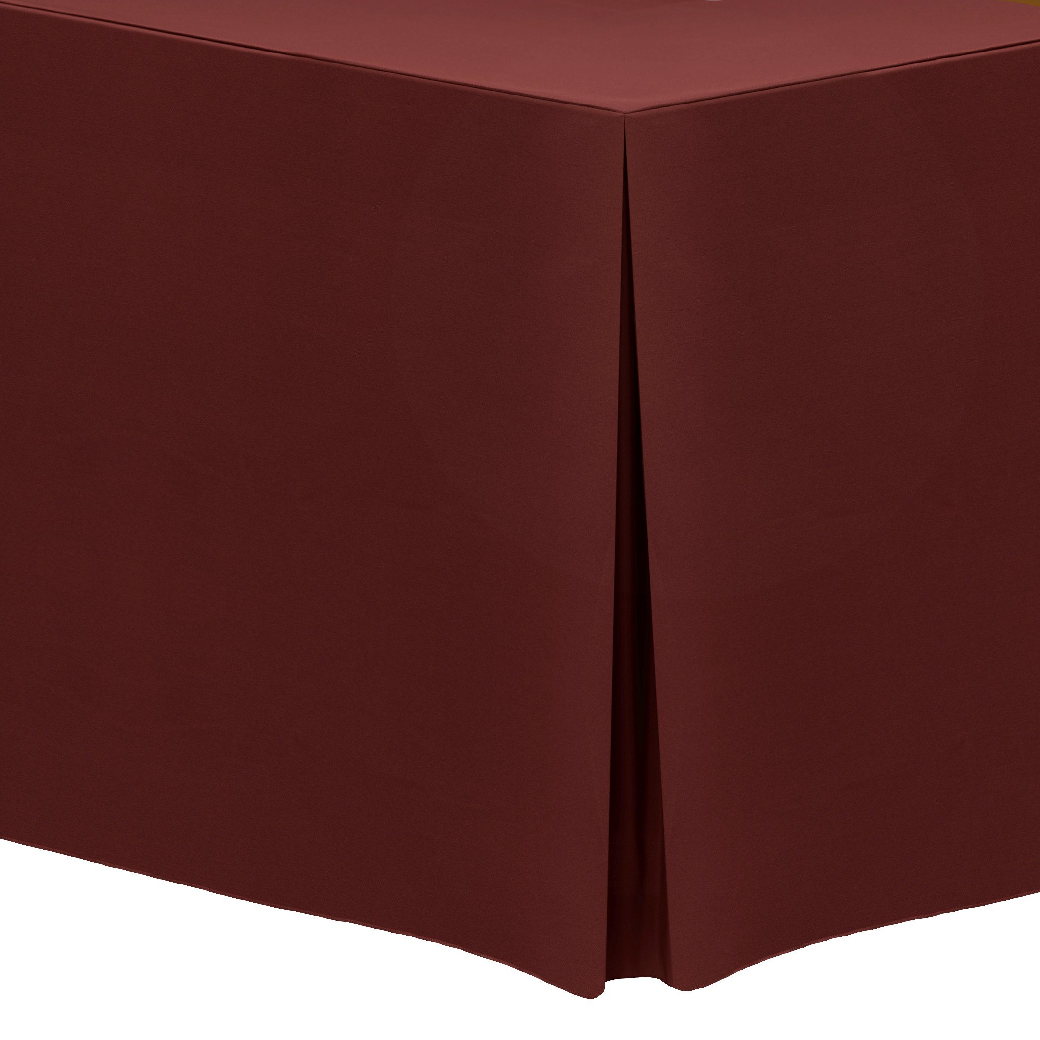 Premium 5 ft. Polyester Tablecloth for 30x60-Inch Tables - Wrinkle-Resistant Fitted Banquet Table Cover, 42