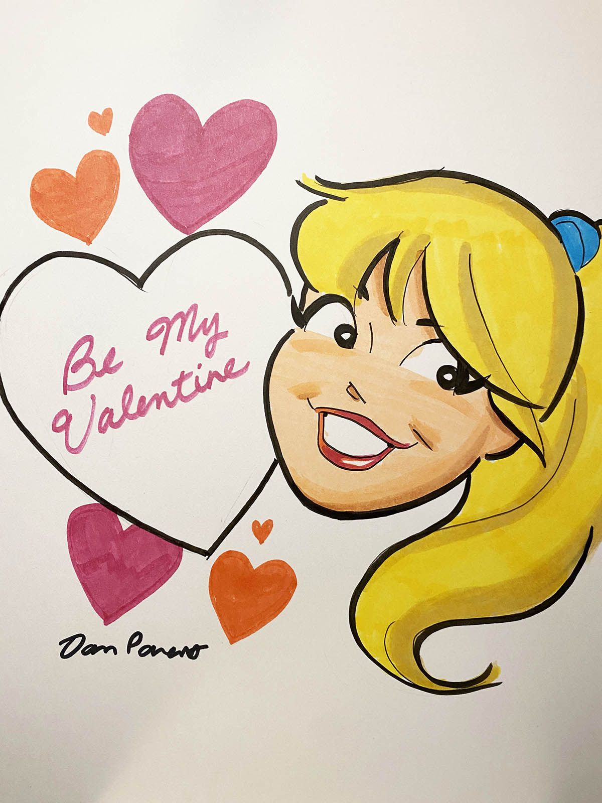 Dan Parent Original Custom Valentine's Day Portrait Art - Personalized Romantic Gift for Couples, Anniversaries & Weddings