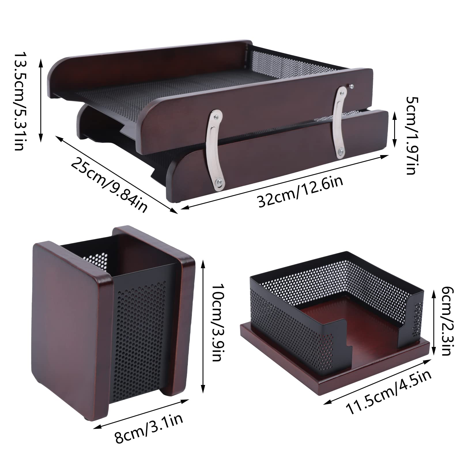 YIYIBYUS 2-Tier Mesh Metal Document Letter Tray - Office Desk Organizer for Files, Papers, Mail | Perfect for Home Office, School, and Workplace Organization