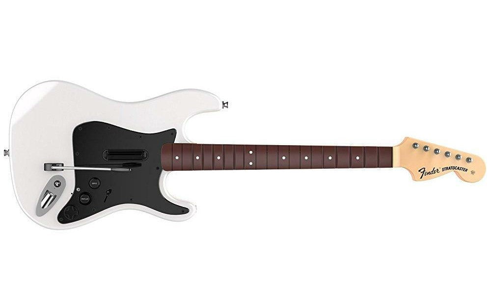 Rock Band 4 Wireless Fender Stratocaster Guitar Controller - White | Compatible with PlayStation & Xbox | Perfect for Gaming Parties & Music Lovers