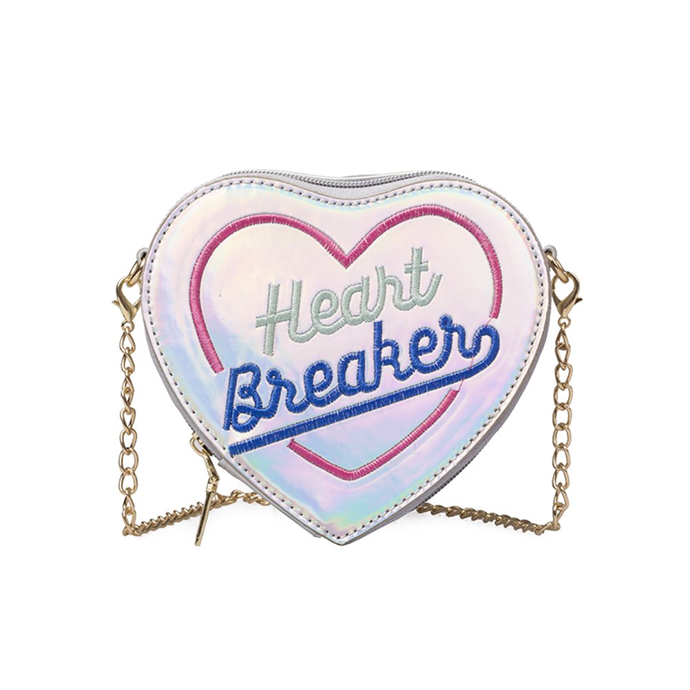 OULII Heart Shape Crossbody Bag for Women - Stylish Silver Shoulder Purse, Tote & Handbag - Perfect for Date Night, Party & Daily Use