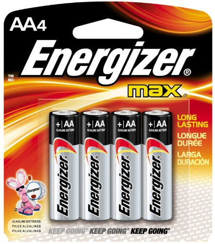 Energizer Max AA Alkaline Batteries (4 Pack) - Long Lasting Power for Toys, Flashlights, Remote Controls & More - Best for High Drain Devices