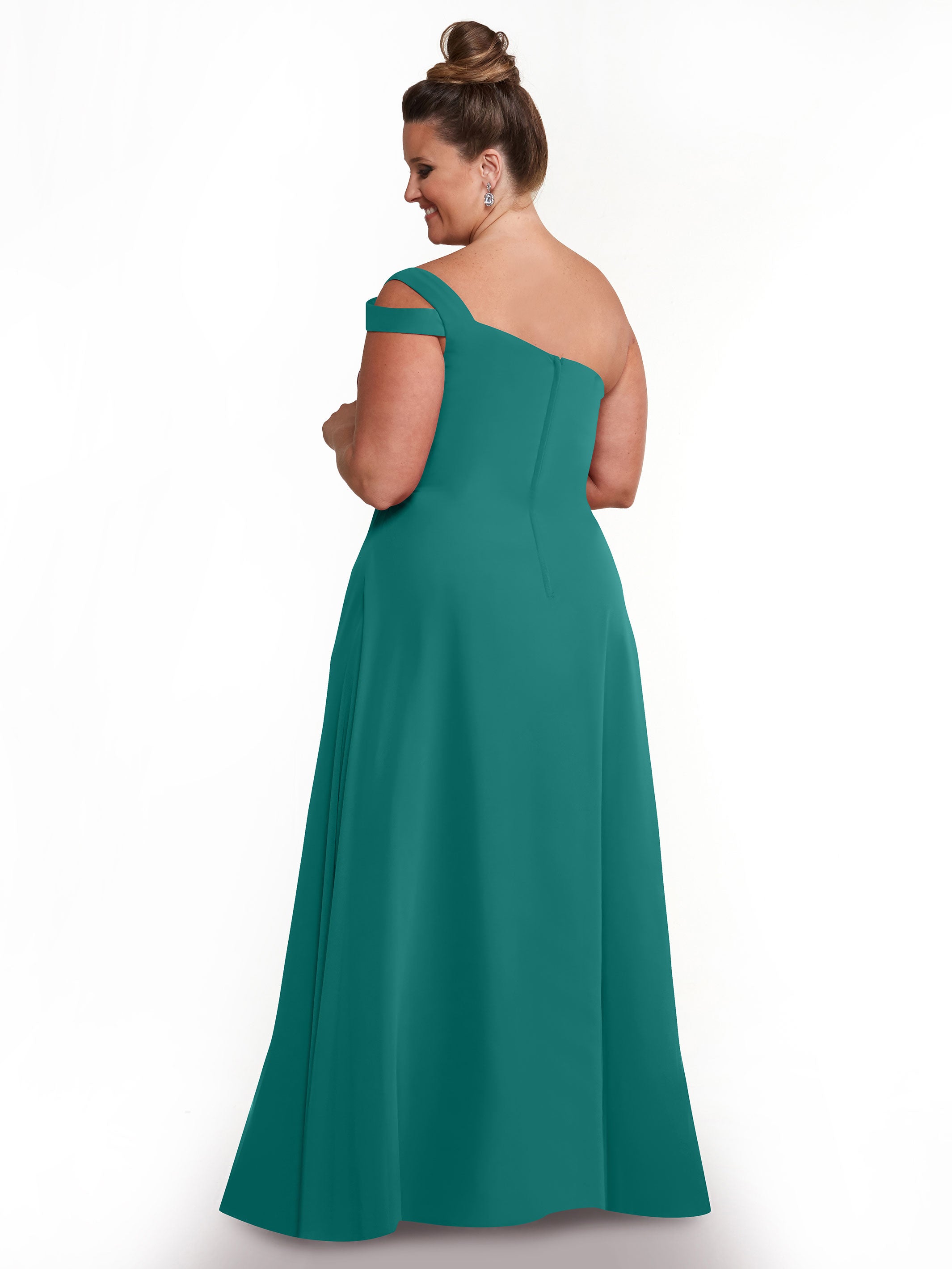 Elegant 80139 Chiffon A-Line One Shoulder Bridesmaid Dress with High Slit - Perfect for Weddings, Prom & Formal Events