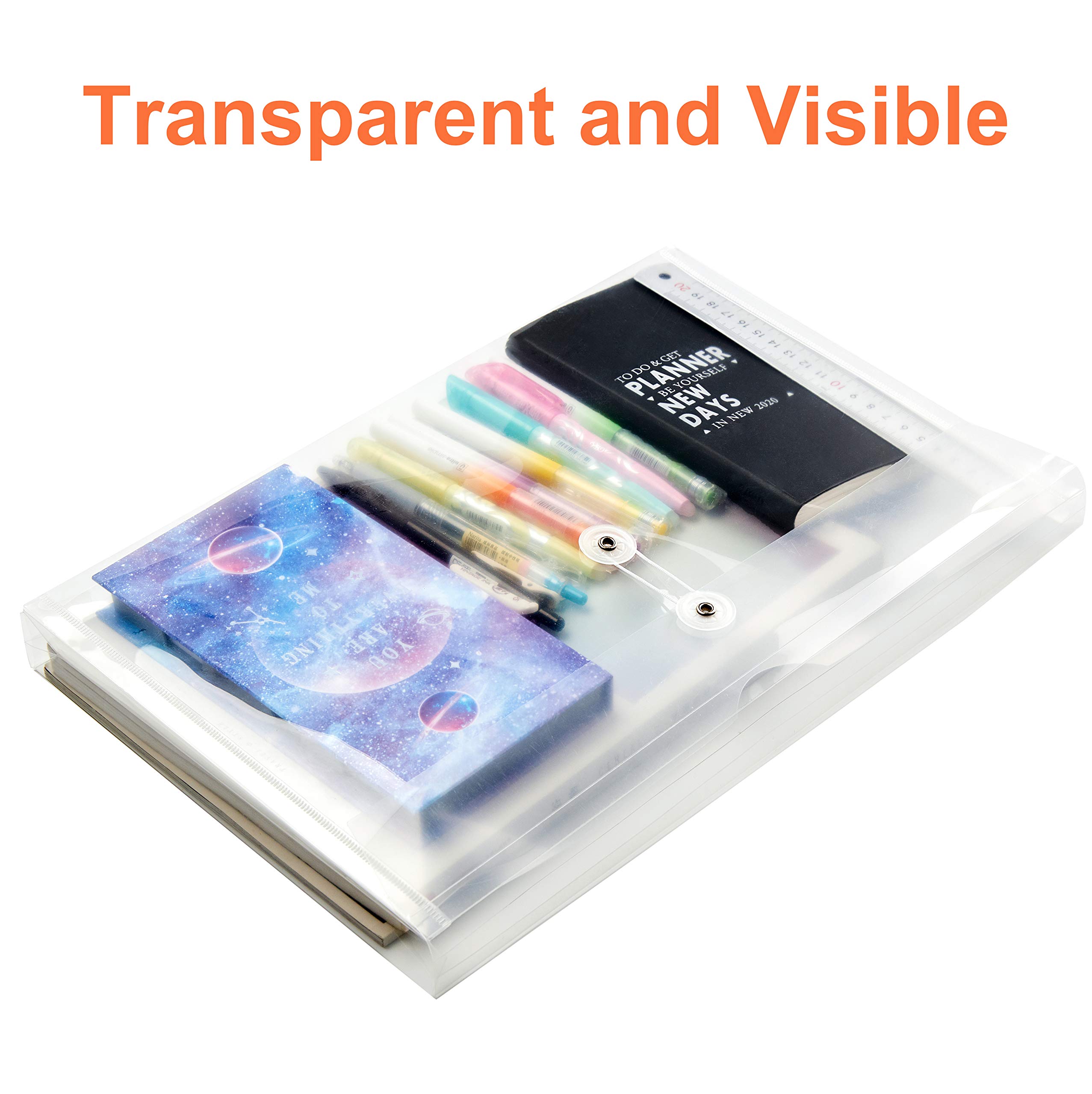 Clear Plastic Legal Size Envelopes with String Tie Closure - 1-1/4