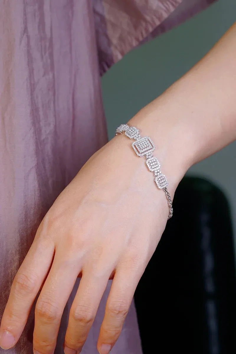 18K White Gold Diamond Bracelet for Women - 1.5 Carat Real Natural Diamonds, Luxury Wedding Jewelry, Elegant Style Gift for Anniversary, Engagement & Special Occasions