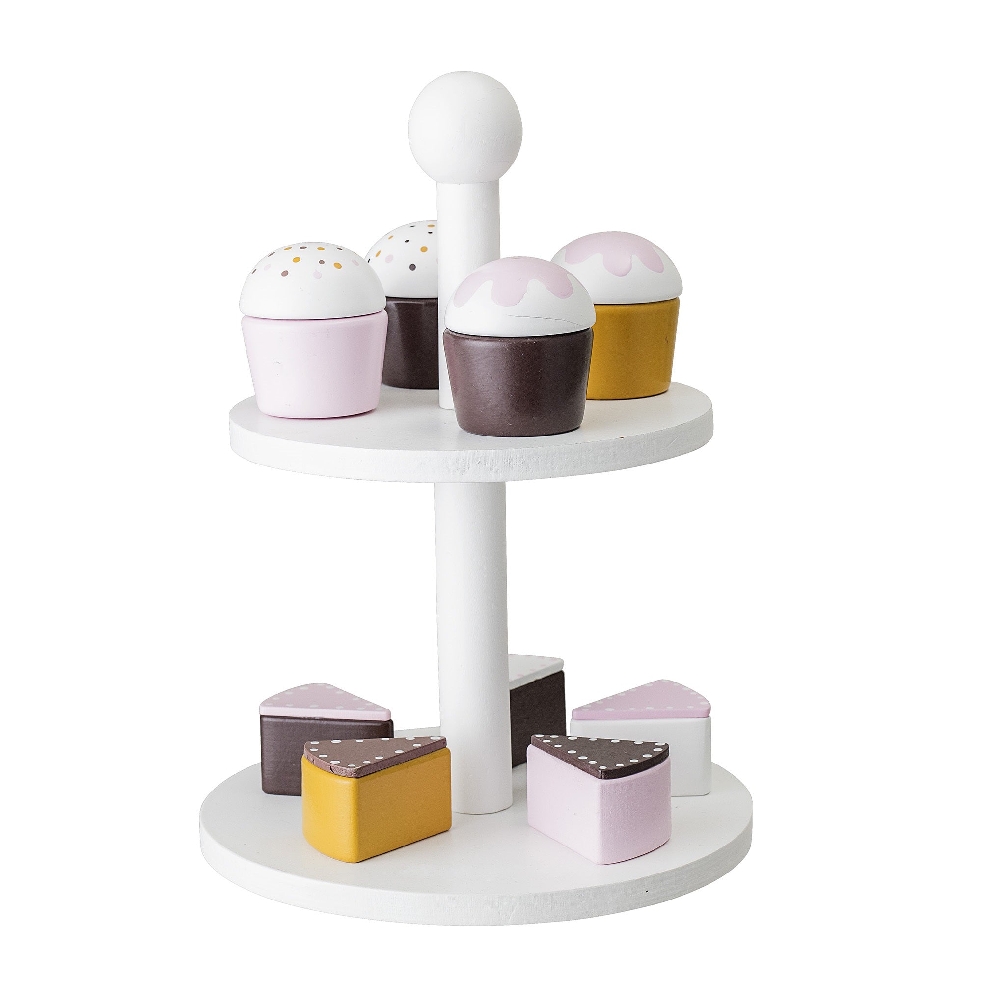 Bloomingville 3-Tier Tea Cake Tower Play Set for Kids - Pretend Play Dessert Stand for Birthday Parties & Tea Time Fun