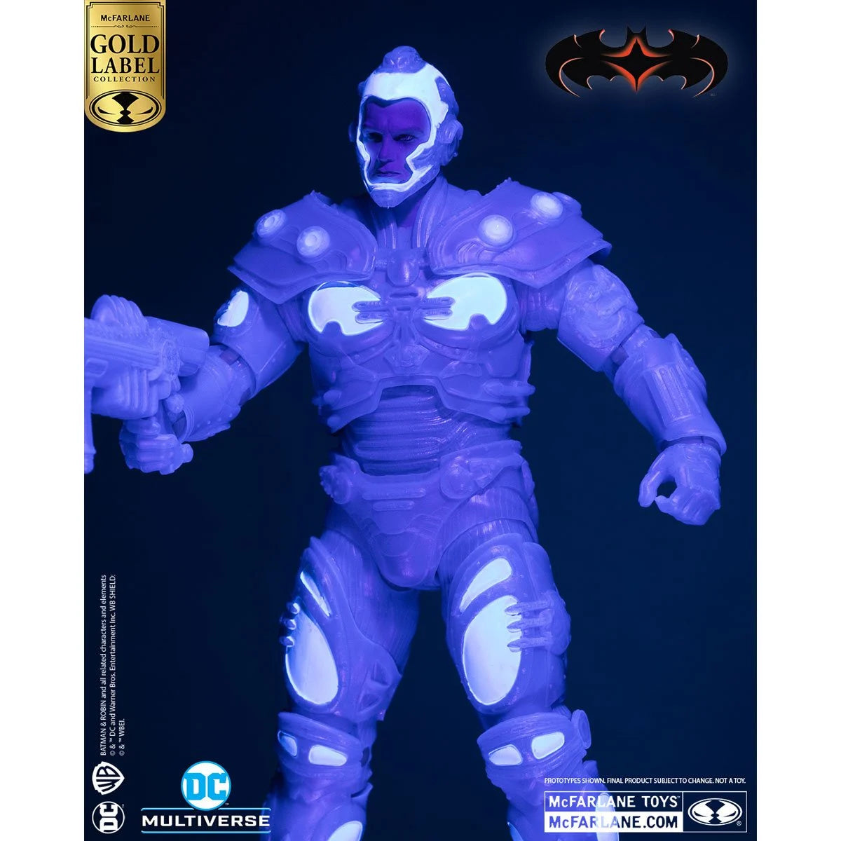 Mr. Freeze (Black Light) DC Multiverse Batman and Robin Gold Label 7-Inch Action Figure - Collectible Toy for Superhero Fans, Perfect for Display and Comic Book Themed Decor