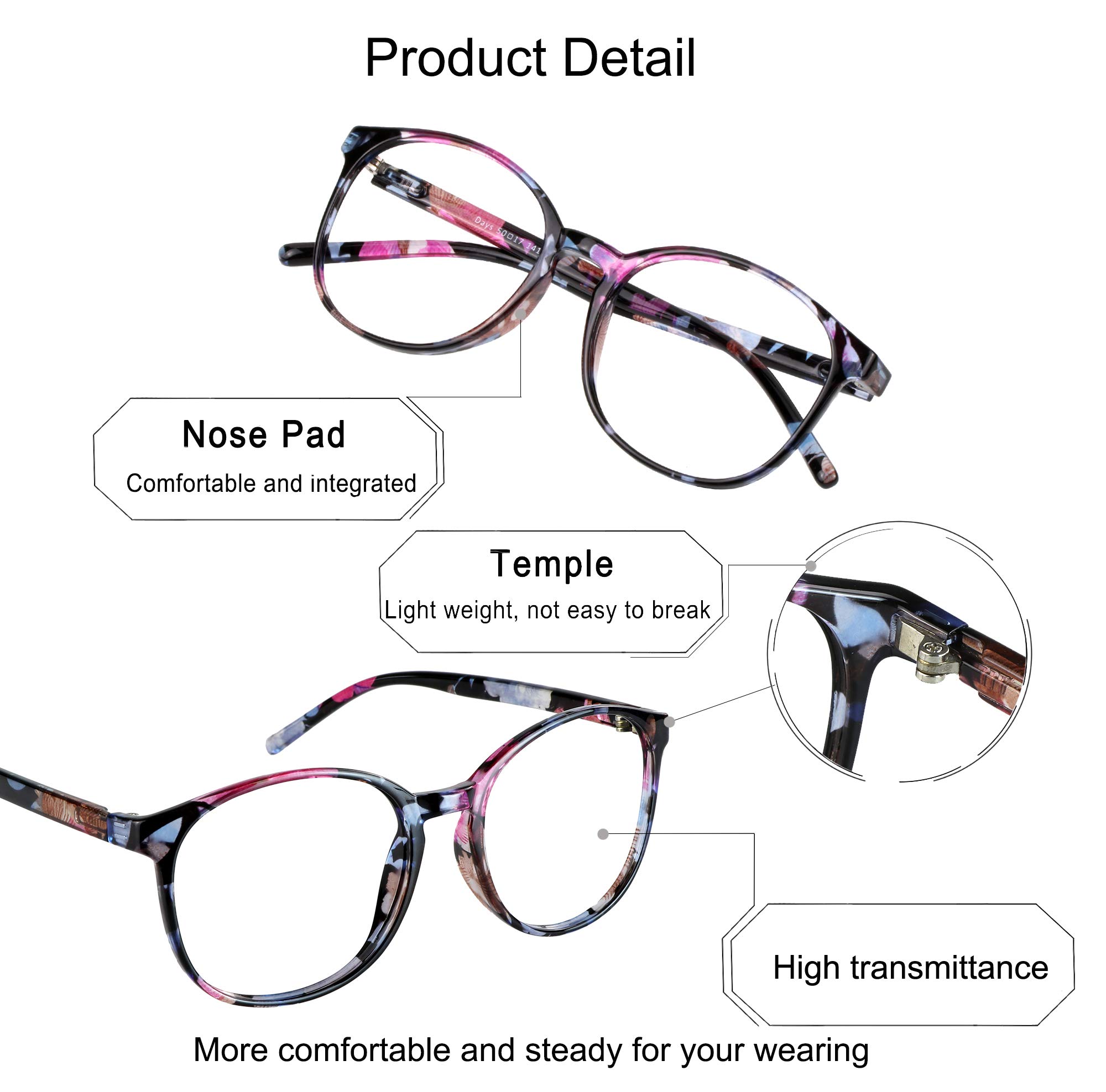 YEIN Blue Light Blocking Glasses for Women & Men - Anti Eyestrain, UV & Glare Protection - Computer, Gaming & TV Glasses for Digital Eye Relief