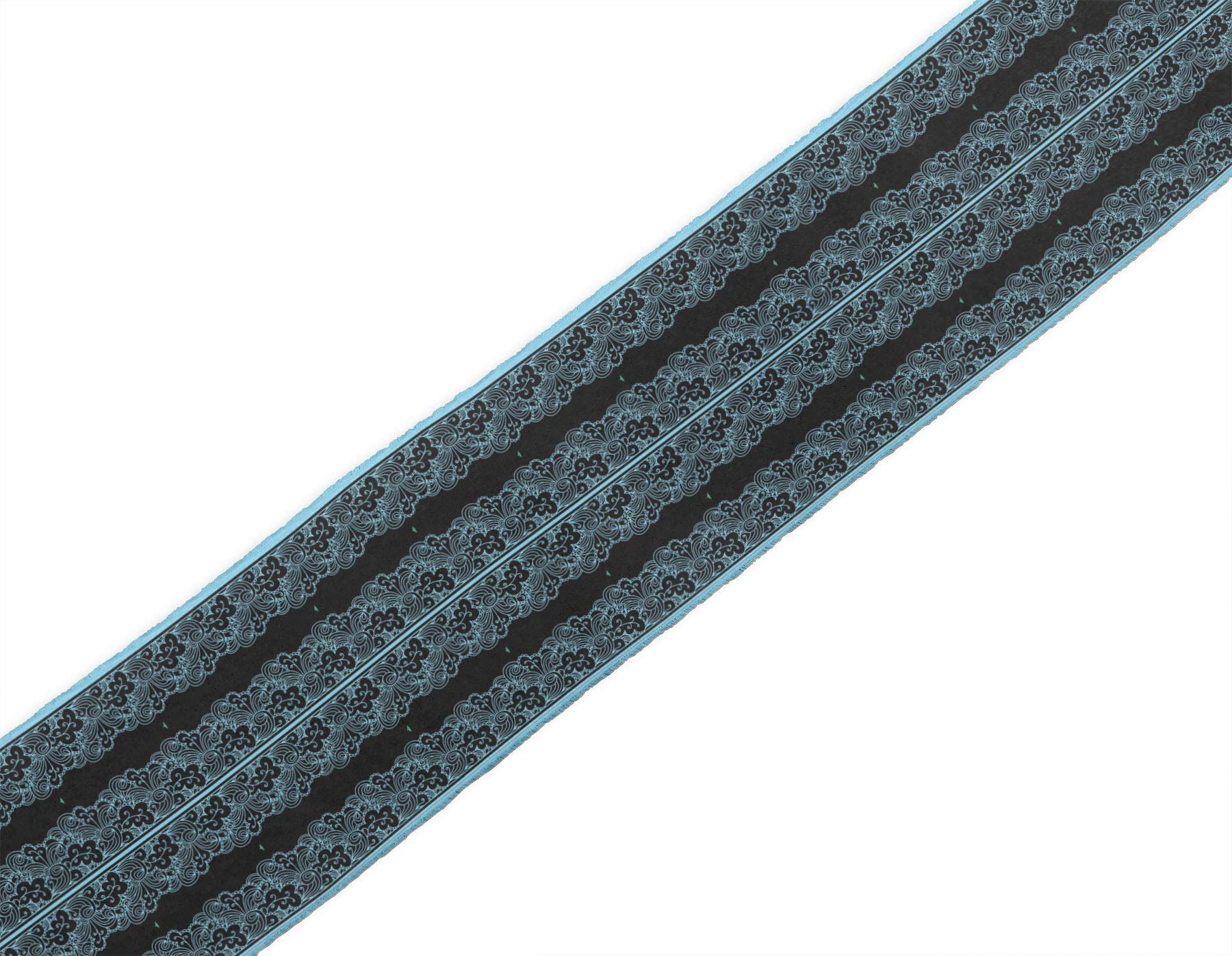 IndianBeautifulArt 9-Yard Dupion Fabric Lace Ribbon - Black Stripe & Swirl Artistic Trim for Sewing, Crafts, DIY Accessories (3 Inches Wide) | Perfect for Dressmaking, Gift Wrapping & Home Decor