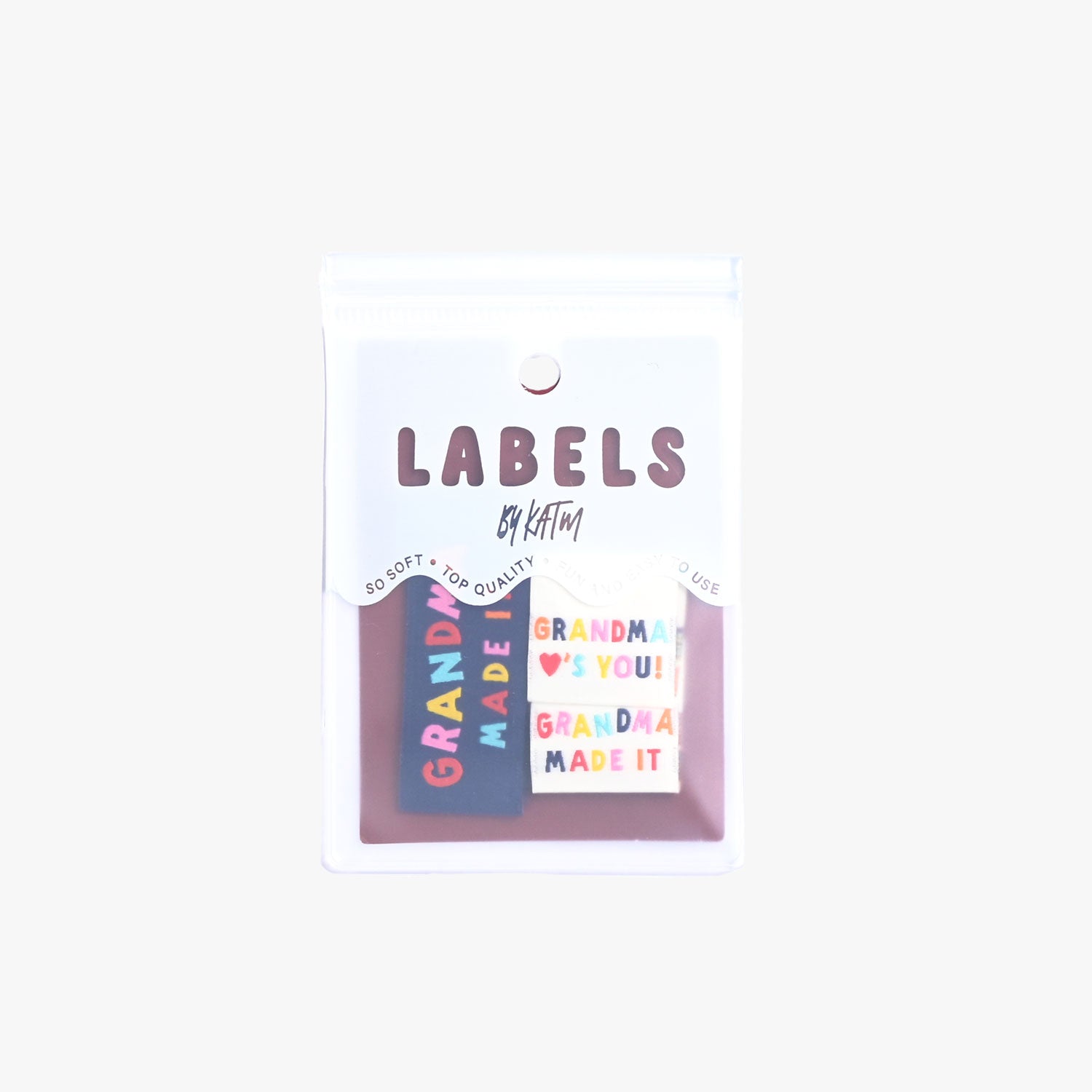 Kylie and the Machine - 6 Pack Sew-In Clothing Labels - Handmade by Grandma - 'Grandma Made It' & 'Grandma Loves You' Designs - Perfect for DIY Crafts, Baby Clothes & Personalized Gifts