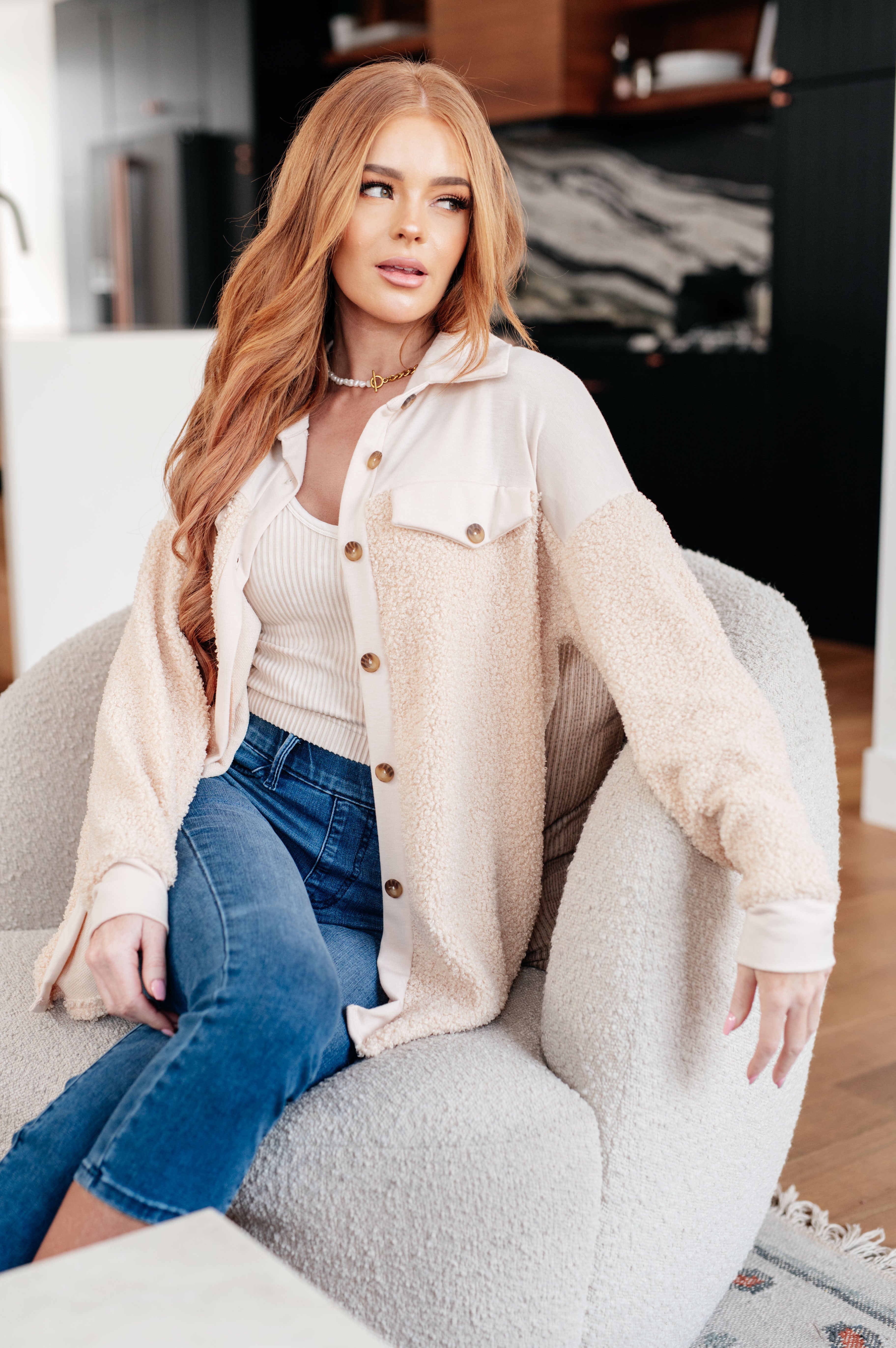 Endless Potential Sherpa Shacket - Cozy Fleece-Lined Jacket for Men & Women | Perfect for Fall, Winter & Outdoor Activities