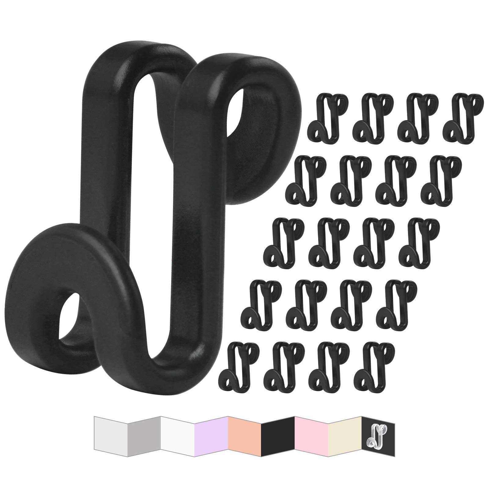 60 Pcs Black Heavy Duty Clothes Hanger Connector Hooks - Space Saving Cascading Hangers for Velvet Huggable Hangers | Perfect for Closet Organization & Wardrobe Storage