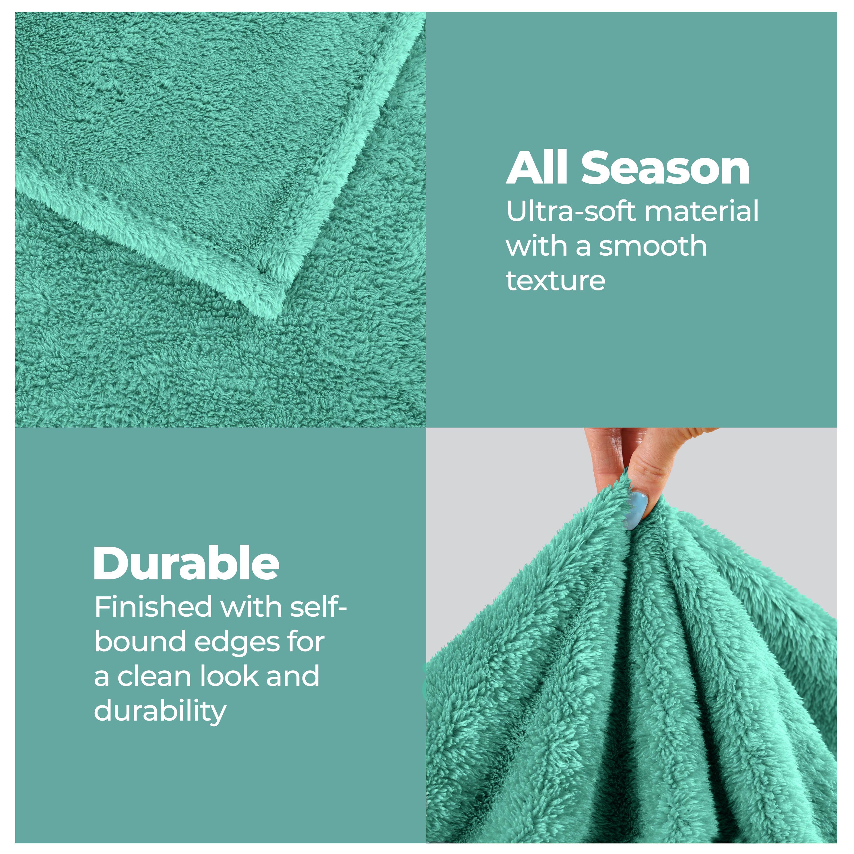 Classic Solid Fleece Plush Medium Weight Fluffy Soft Blanket - Cozy & Warm for Bed, Sofa, Travel & Gifts | Ultra-Soft Throw Blanket for All Seasons