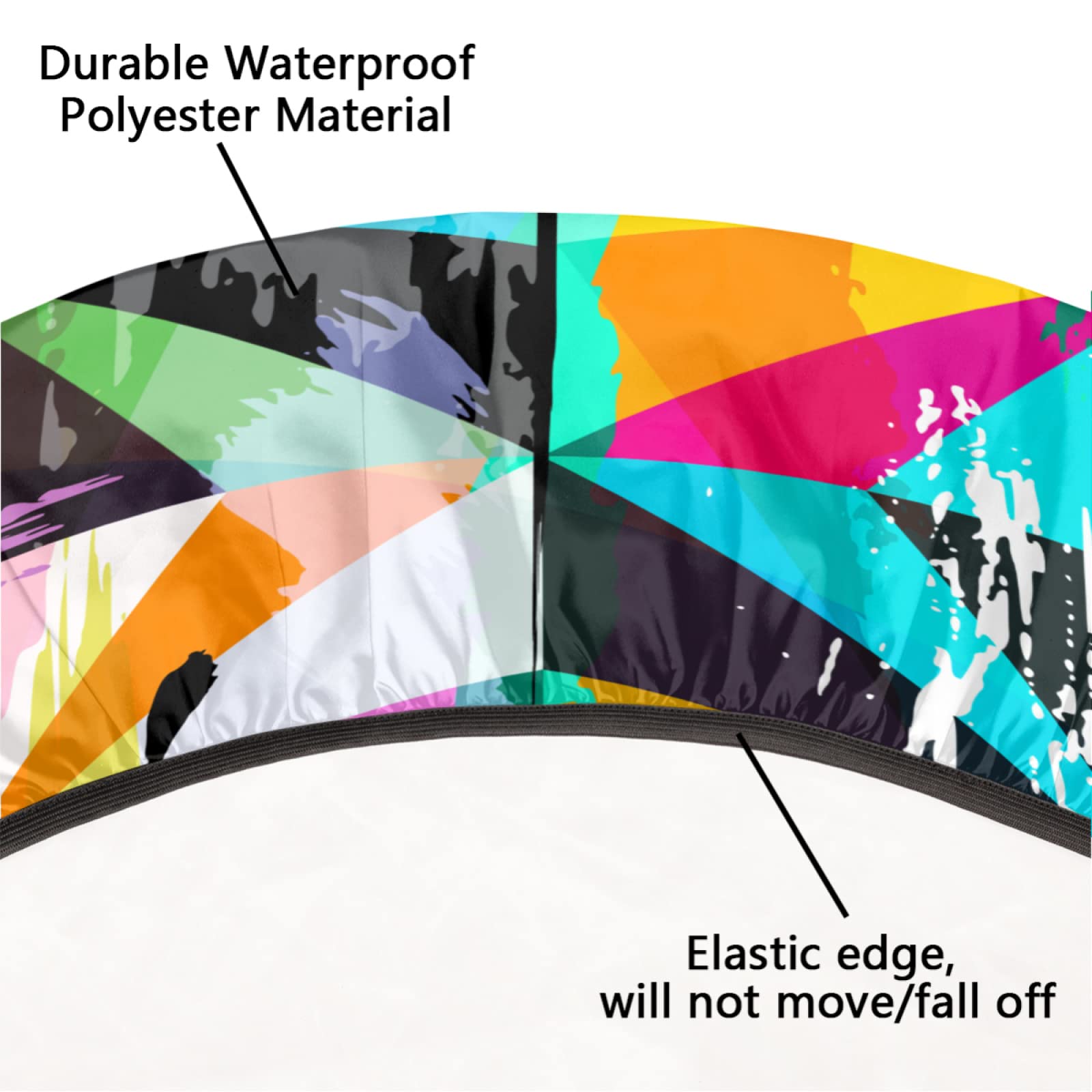 Abstract Geometric Fitted Tablecloth - Elastic Edged Waterproof Vinyl Table Cover for 45